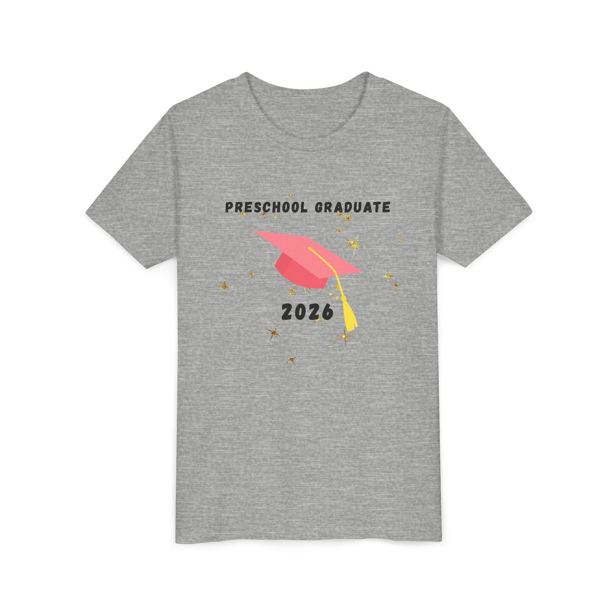 Preschool Graduate 2026 Youth Tee — Pink Graduation Cap Kids Shirt