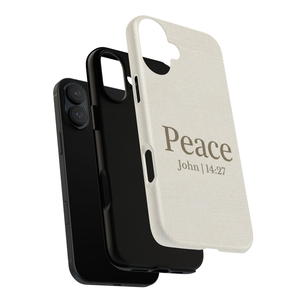 Peace (John 14:27) Phone Case — Minimalist Christian Scripture iPhone & Android Cover