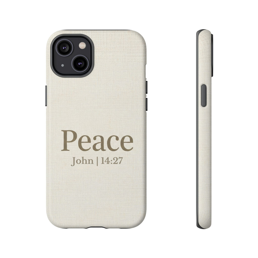 Peace (John 14:27) Phone Case — Minimalist Christian Scripture iPhone & Android Cover