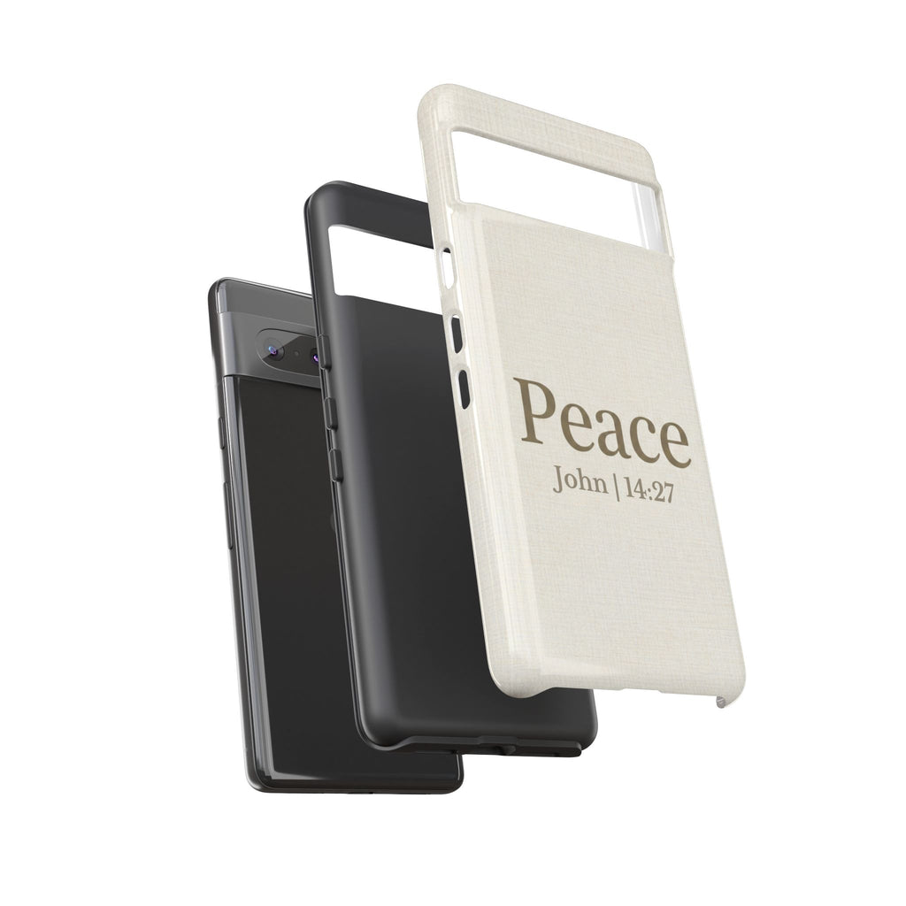 Peace (John 14:27) Phone Case — Minimalist Christian Scripture iPhone & Android Cover