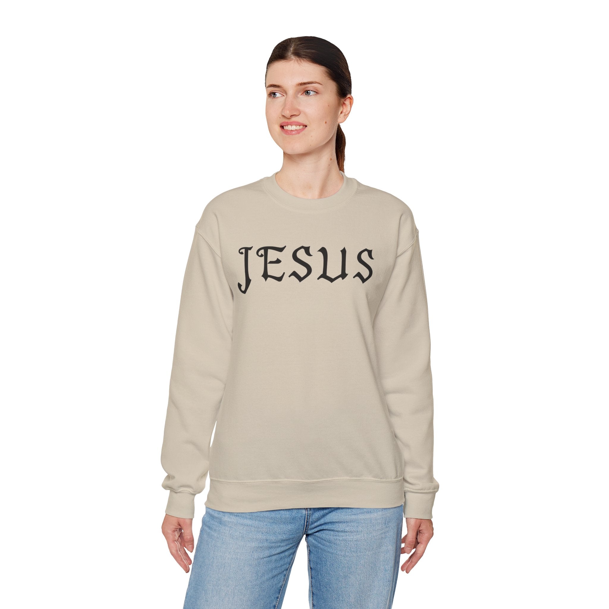 Jesus Crewneck Sweatshirt — Minimal Christian Faith Pullover