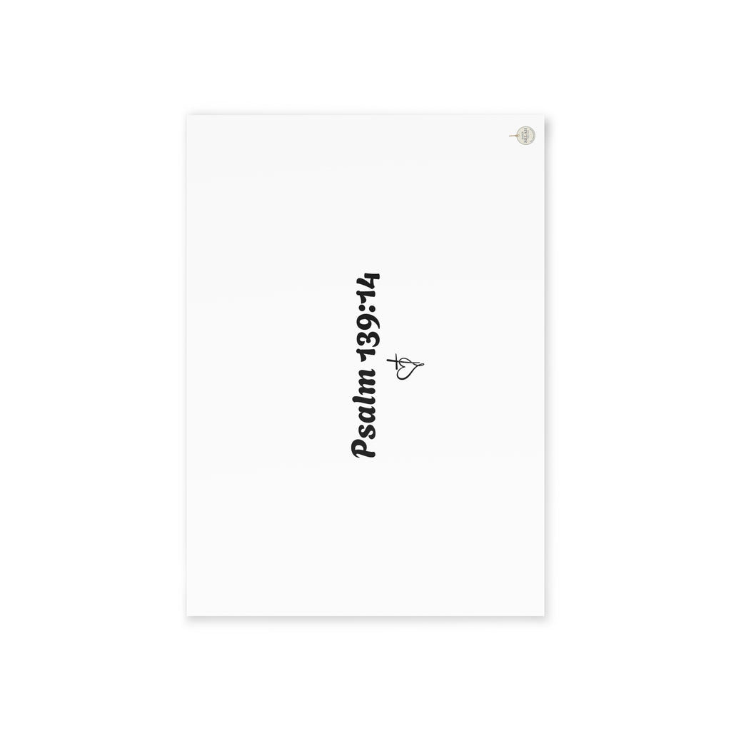 Christian Inspirational Card — “Fearfully & Wonderfully Made” Psalm 139:14 Religious Greeting