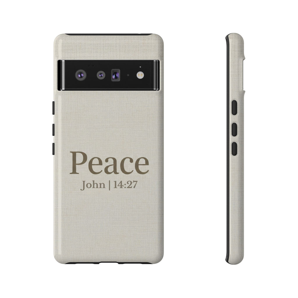 Peace (John 14:27) Phone Case — Minimalist Christian Scripture iPhone & Android Cover