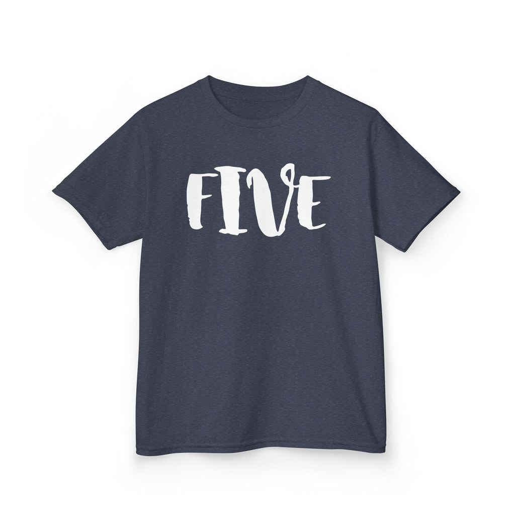 Kids "FIVE" Birthday T‑Shirt — Age 5 Party Tee