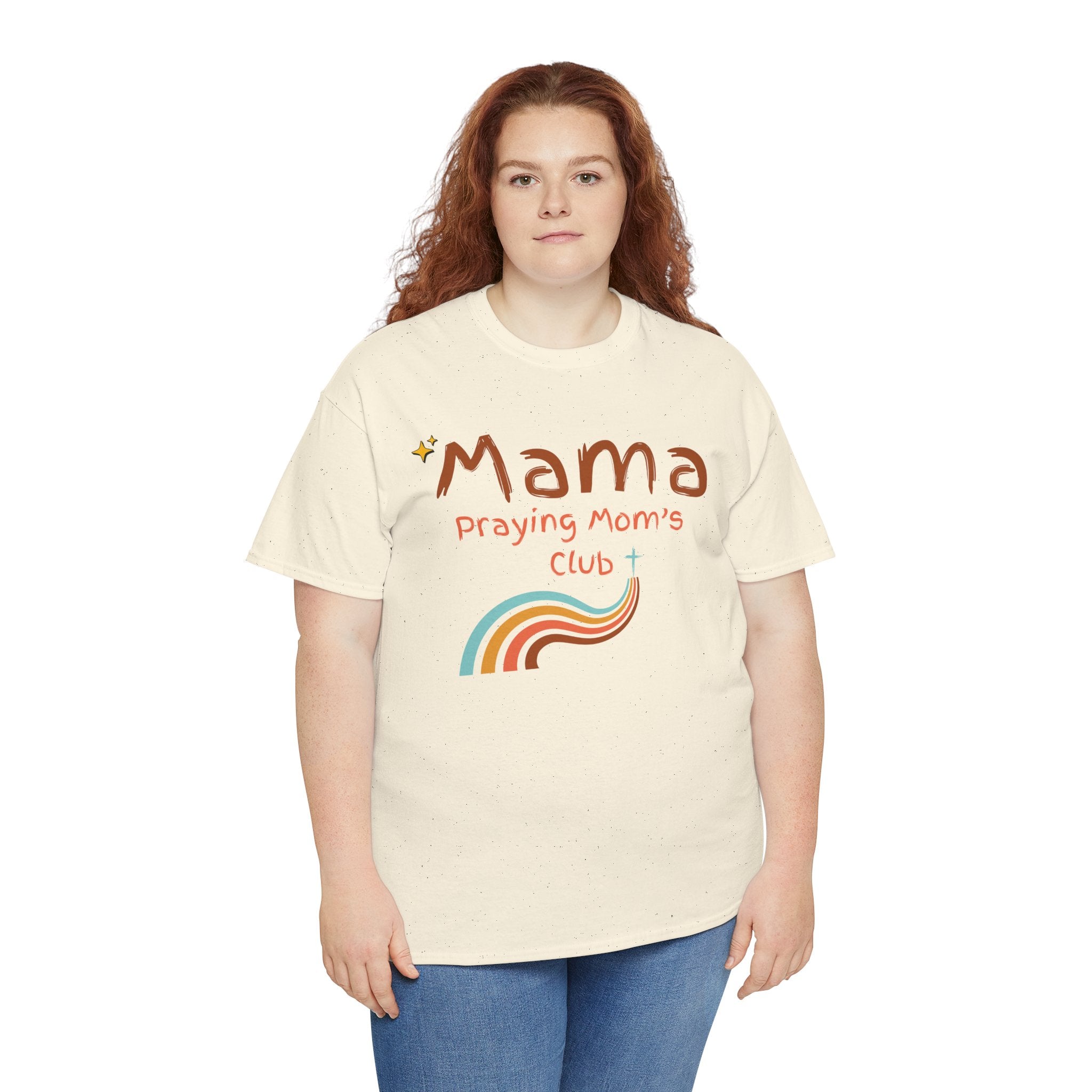 Mama Praying Mom's Club Tee — Inspirational Christian Mama T-Shirt with Rainbow - Mother's Day Gift