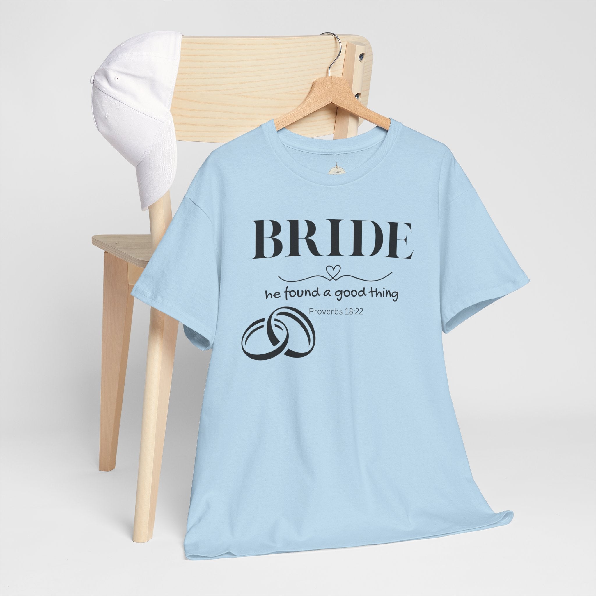 Bride T-Shirt — "We Found a Good Thing" Wedding Rings Tee - Christian - Personalized
