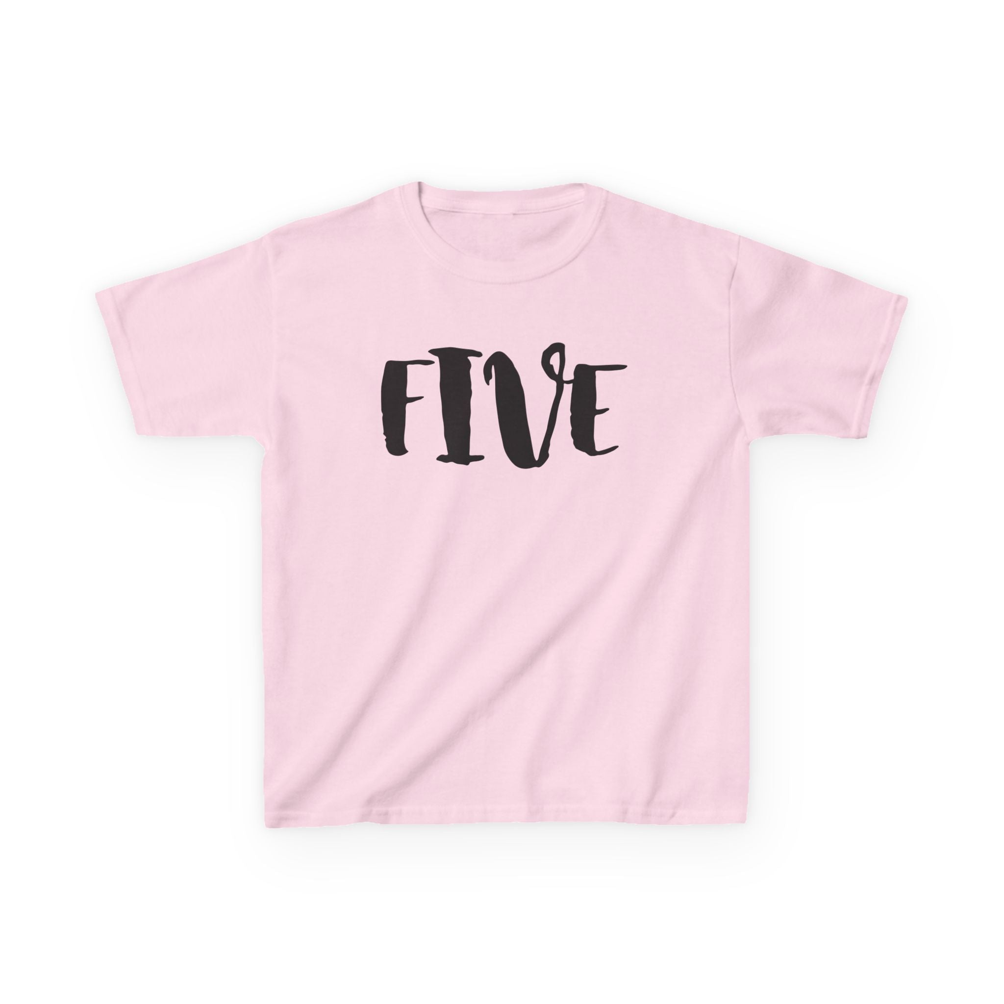 Kids "FIVE" Birthday T‑Shirt — Age 5 Party Tee