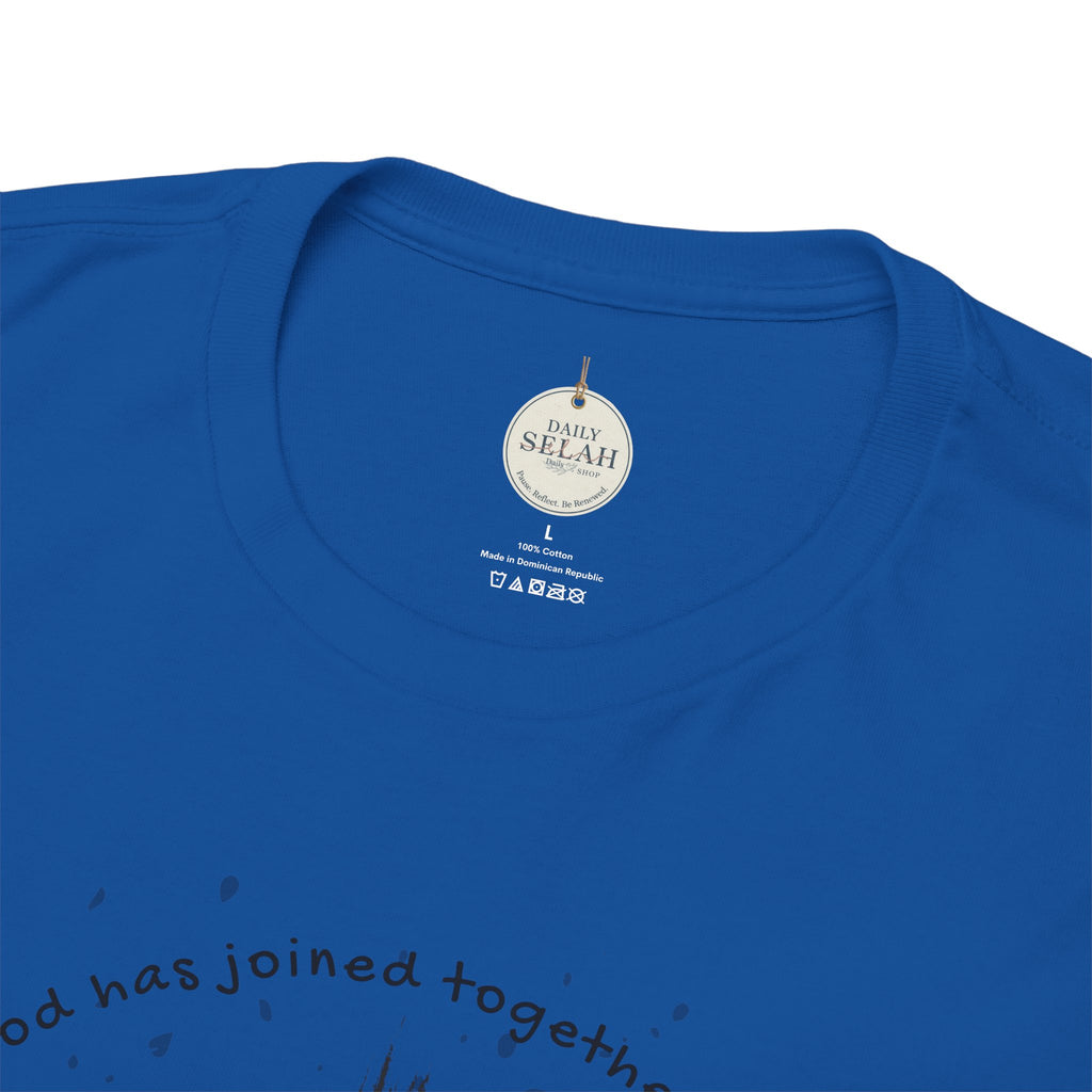 Groom Cross Tee — Christian Wedding Groom T-Shirt (Scripture Verse Design) - Christian - Matthew 19:6