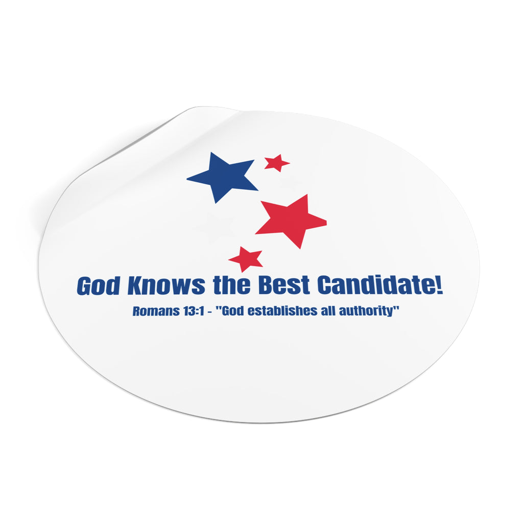 Vote! Gods Candidate Trust His Plan 2026 Round Sticker | Political Sticker