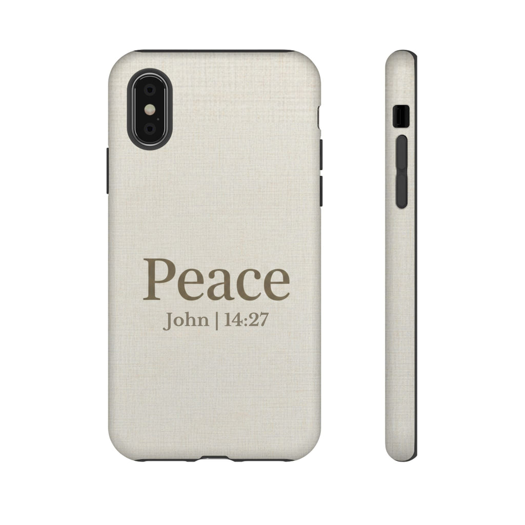Peace (John 14:27) Phone Case — Minimalist Christian Scripture iPhone & Android Cover