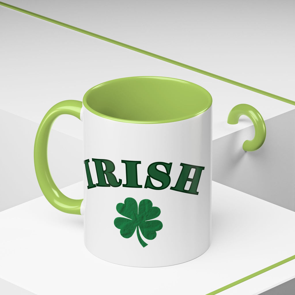 St. Patrick's Day Shamrock Accent Coffee Mug – Lucky Irish Green 11/15oz