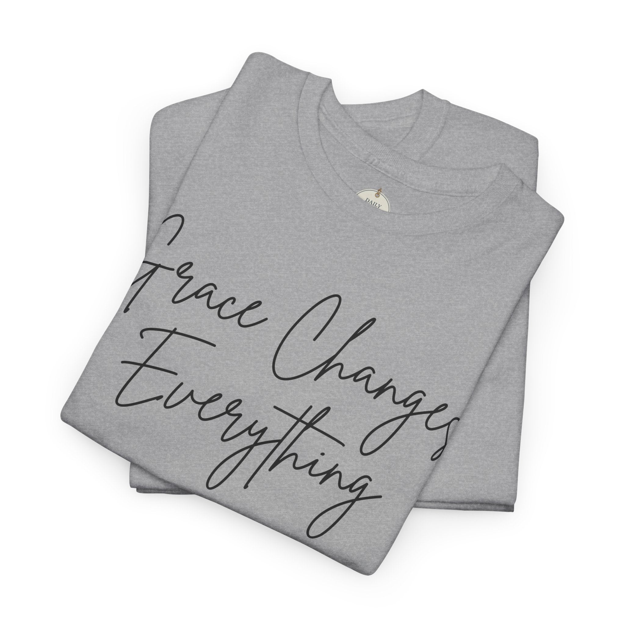 Grace Changes Everything tee | with Faith cross vertical back design