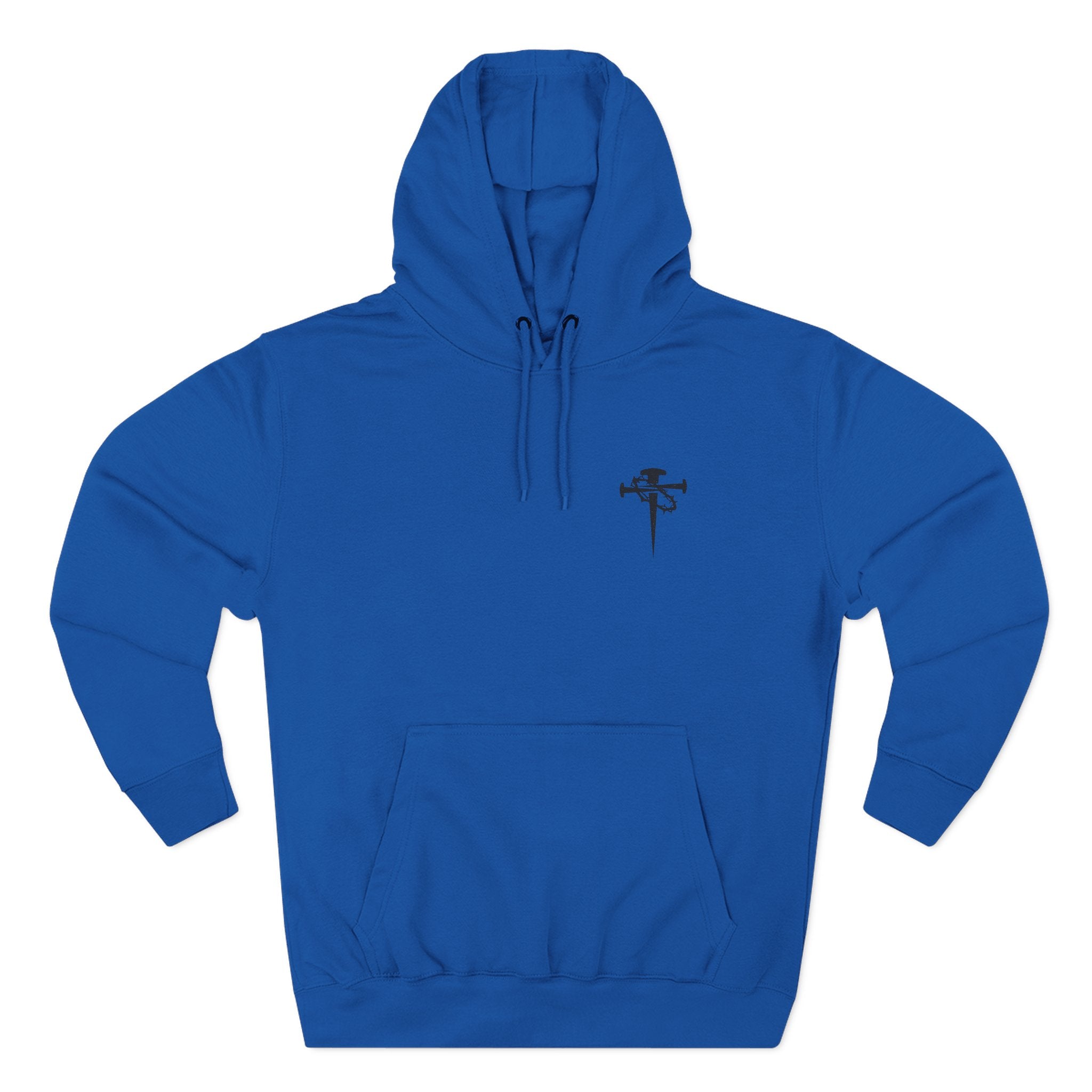 Embroidered Cross & Dagger with Thorn of Crowns — Minimal Christian Chest Graphic Logo Fleece Pullover