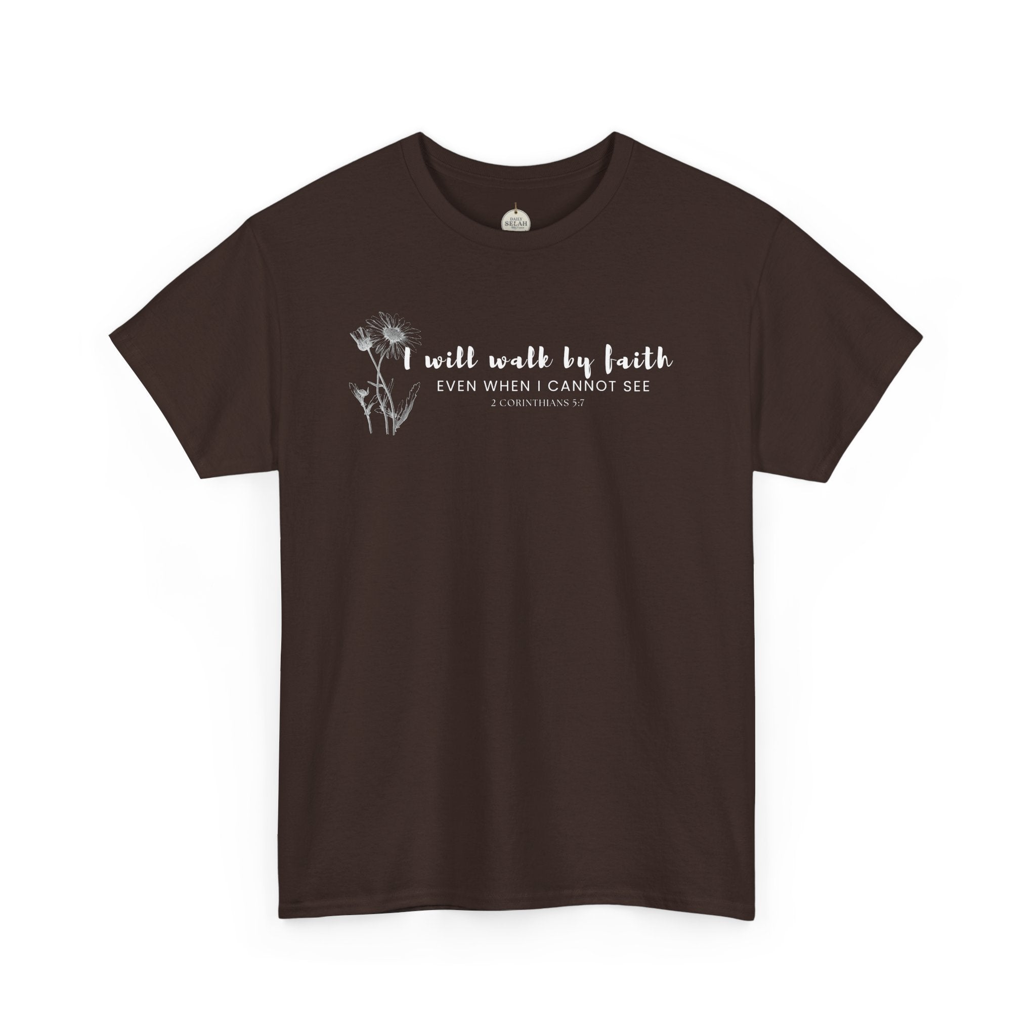 Faith Graphic Tee — "I Will Walk by Faith" Minimal Christian T-Shirt