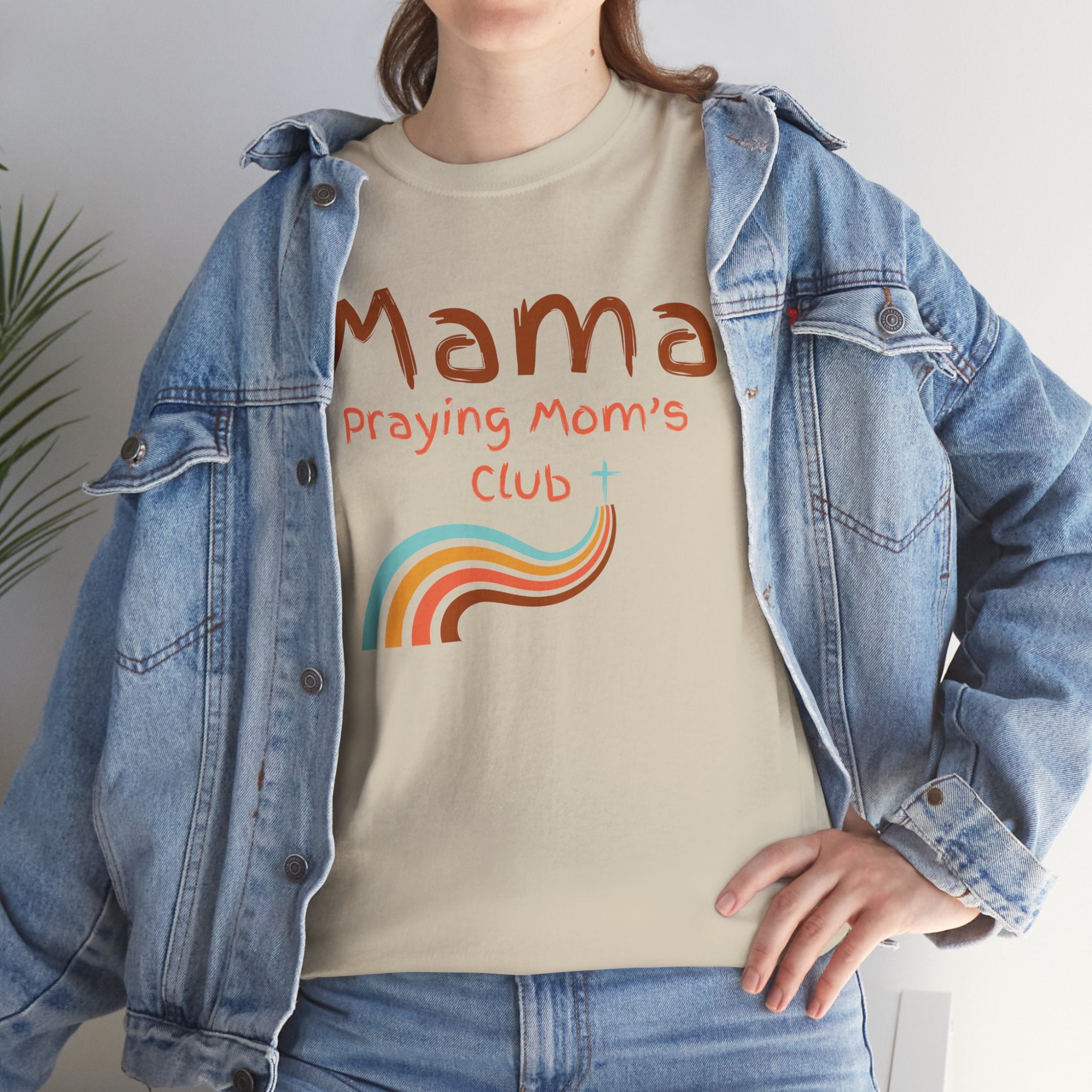 Mama Praying Mom's Club Tee — Inspirational Christian Mama T-Shirt with Rainbow - Mother's Day Gift