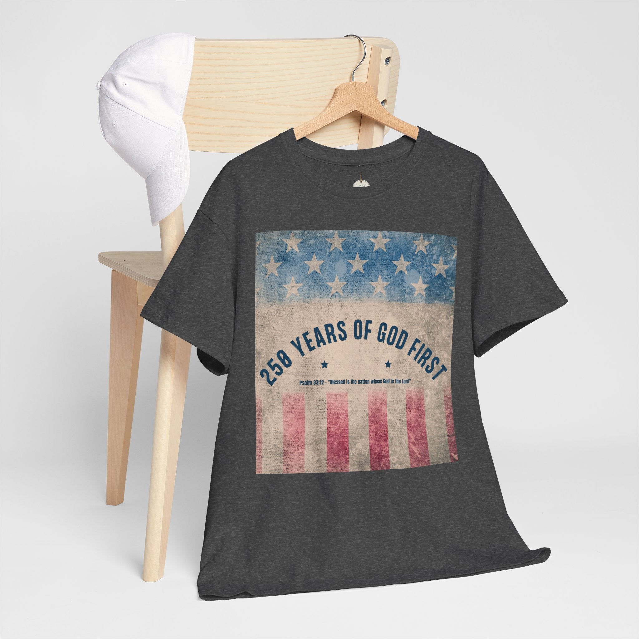God First 250 Years Vintage American Flag  and Patriotic T-Shirt