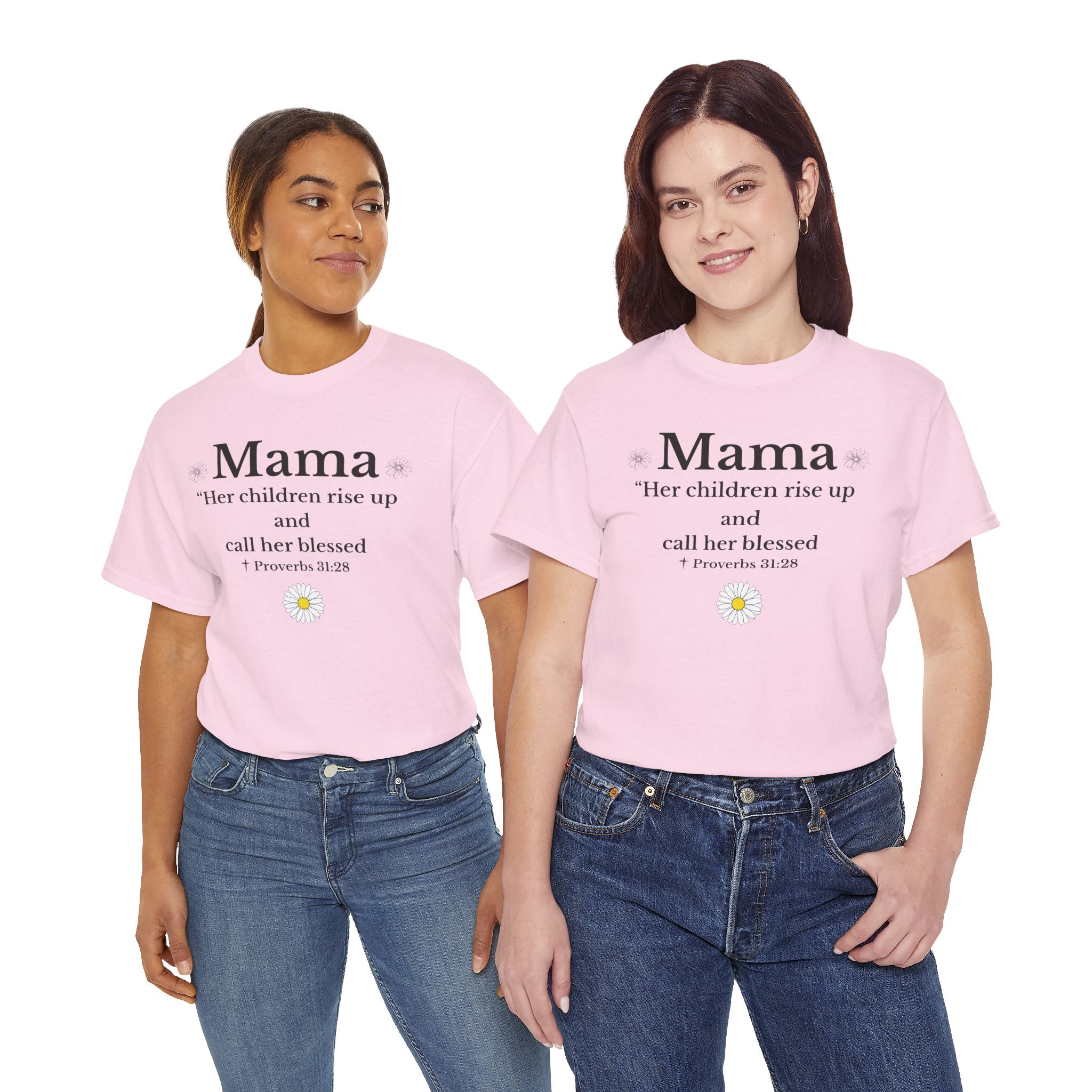 Mama Proverbs 31:28 T‑Shirt — 'Her children rise up and call her blessed' Floral Mom Tee - Mother's Day Gift