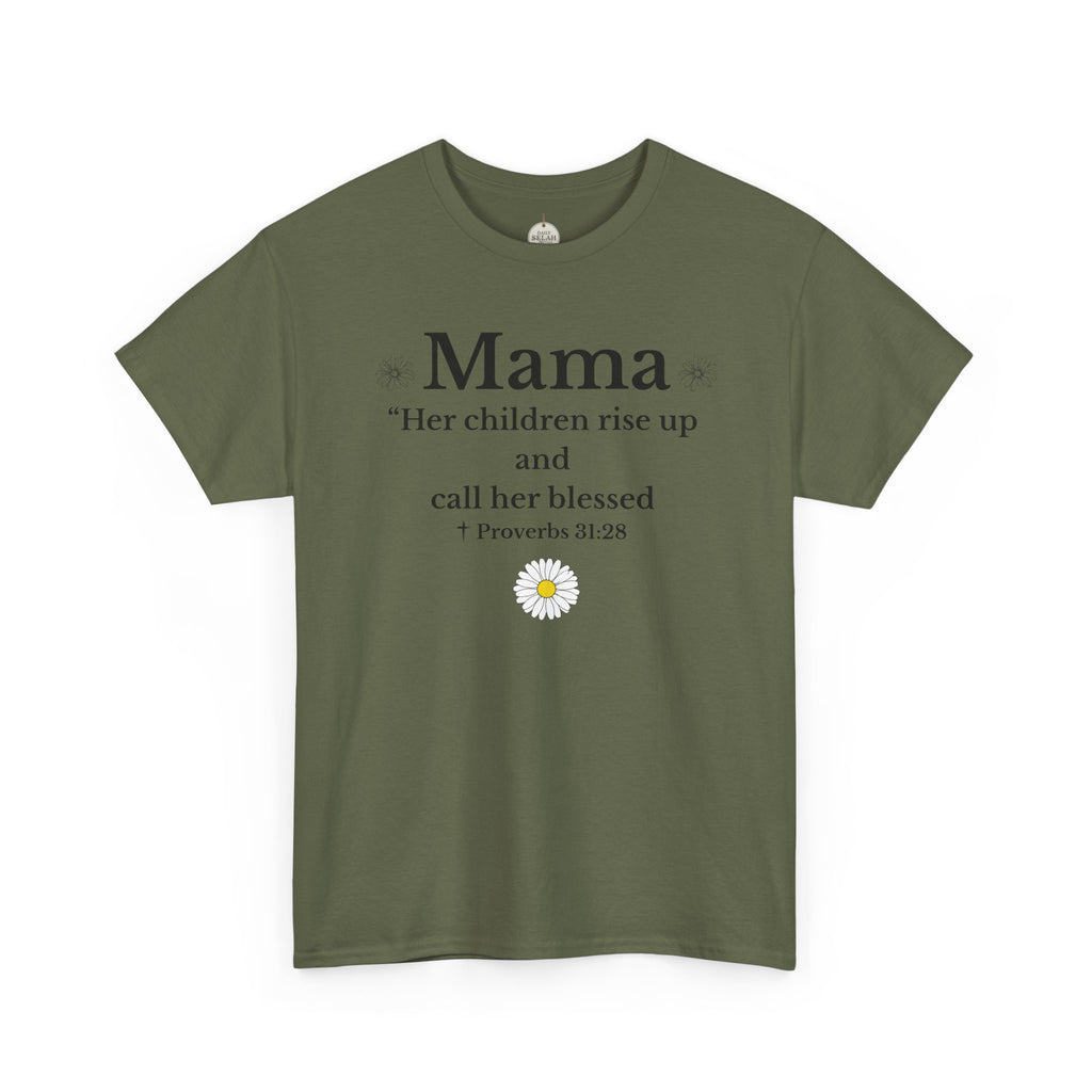 Mama Proverbs 31:28 T‑Shirt — 'Her children rise up and call her blessed' Floral Mom Tee - Mother's Day Gift