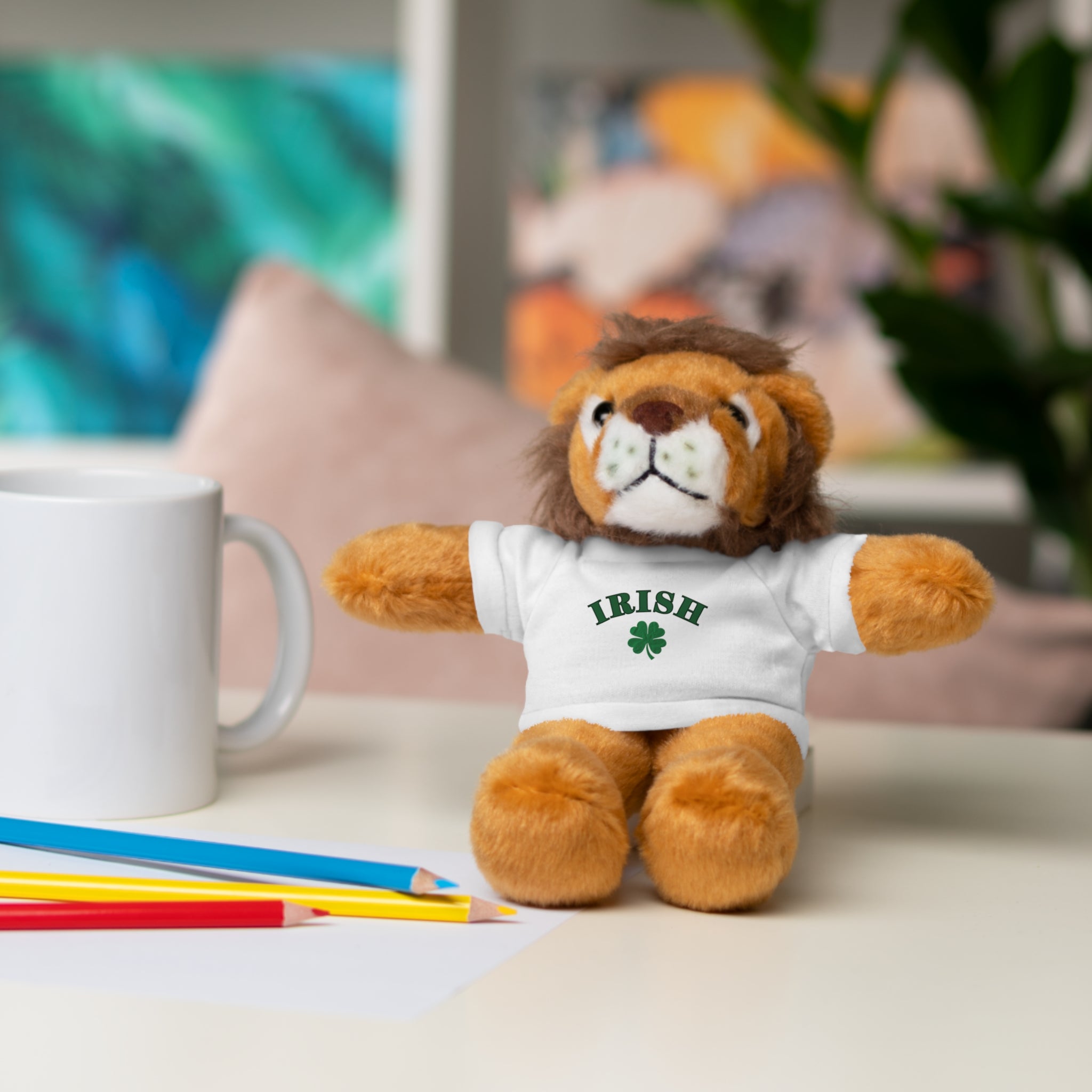 Irish Clover Teddy Bear with 'IRISH' Tee — St. Patrick's Day Plush Gift