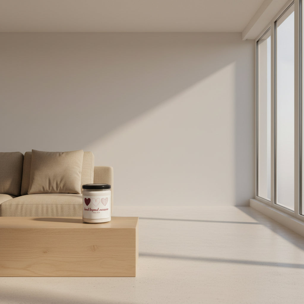 Candle — "Loved Beyond Measure" Soy Candle (1 John 4:19) — 9oz Scented Gift for Christian Valentine & Encouragement