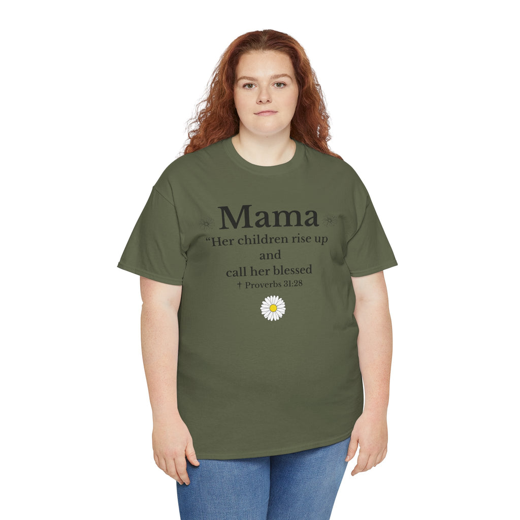 Mama Proverbs 31:28 T‑Shirt — 'Her children rise up and call her blessed' Floral Mom Tee - Mother's Day Gift