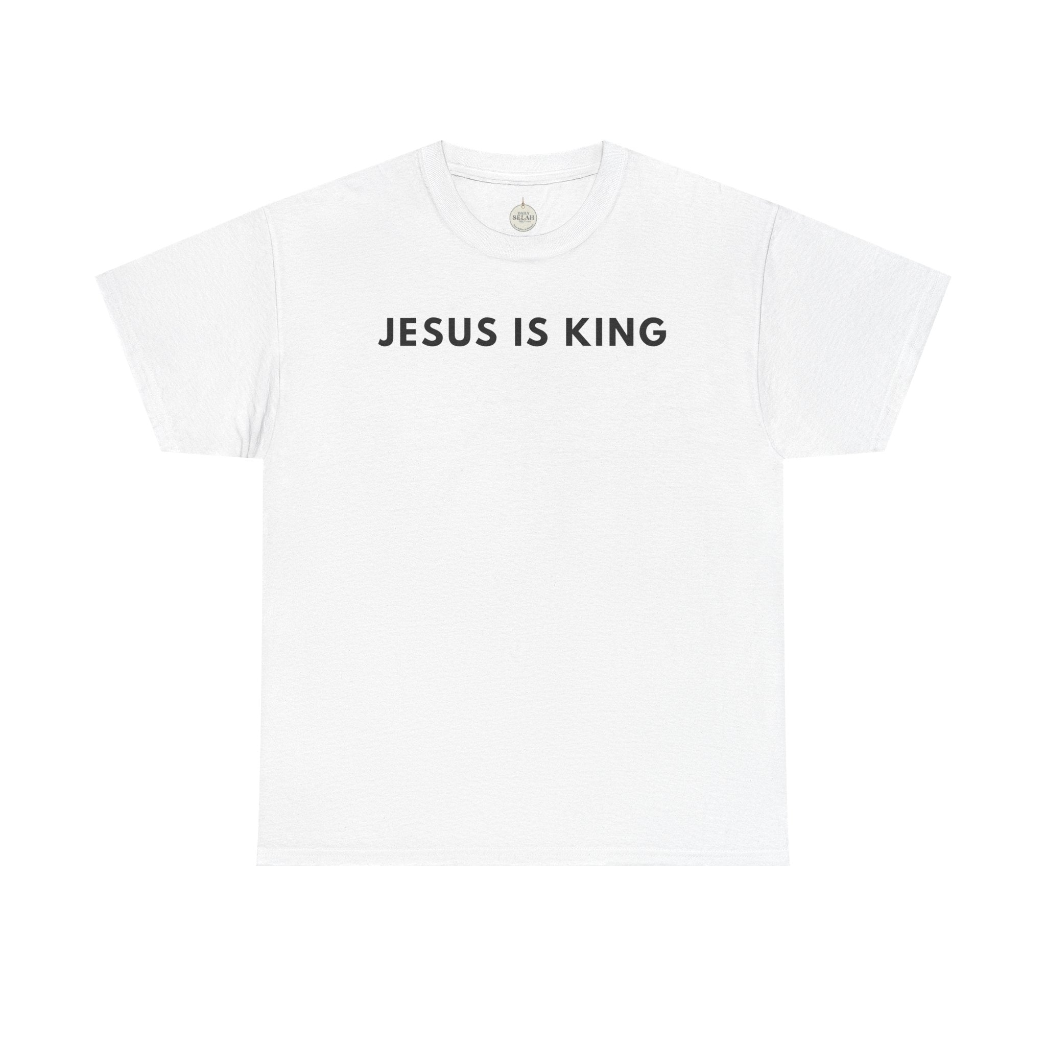 Jesus Is King Tee - Christian Faith White Cotton T-Shirt