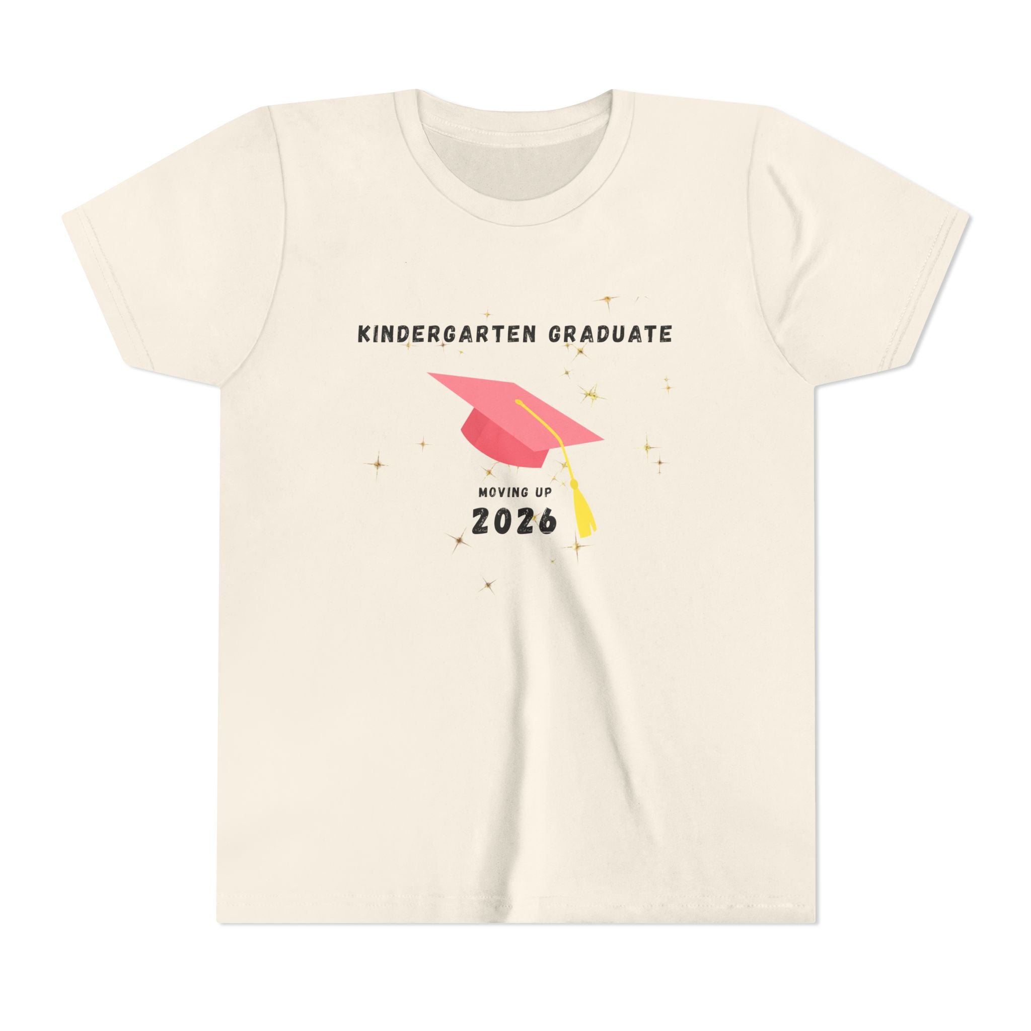 Kindergarten Graduate 2026 Youth Tee — Moving Up Graduation Cap Shirt