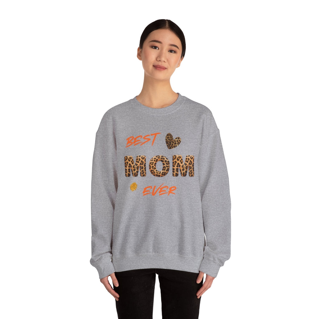Leopard Print "Best Mom Ever" Sweatshirt | Mom Design Crewneck