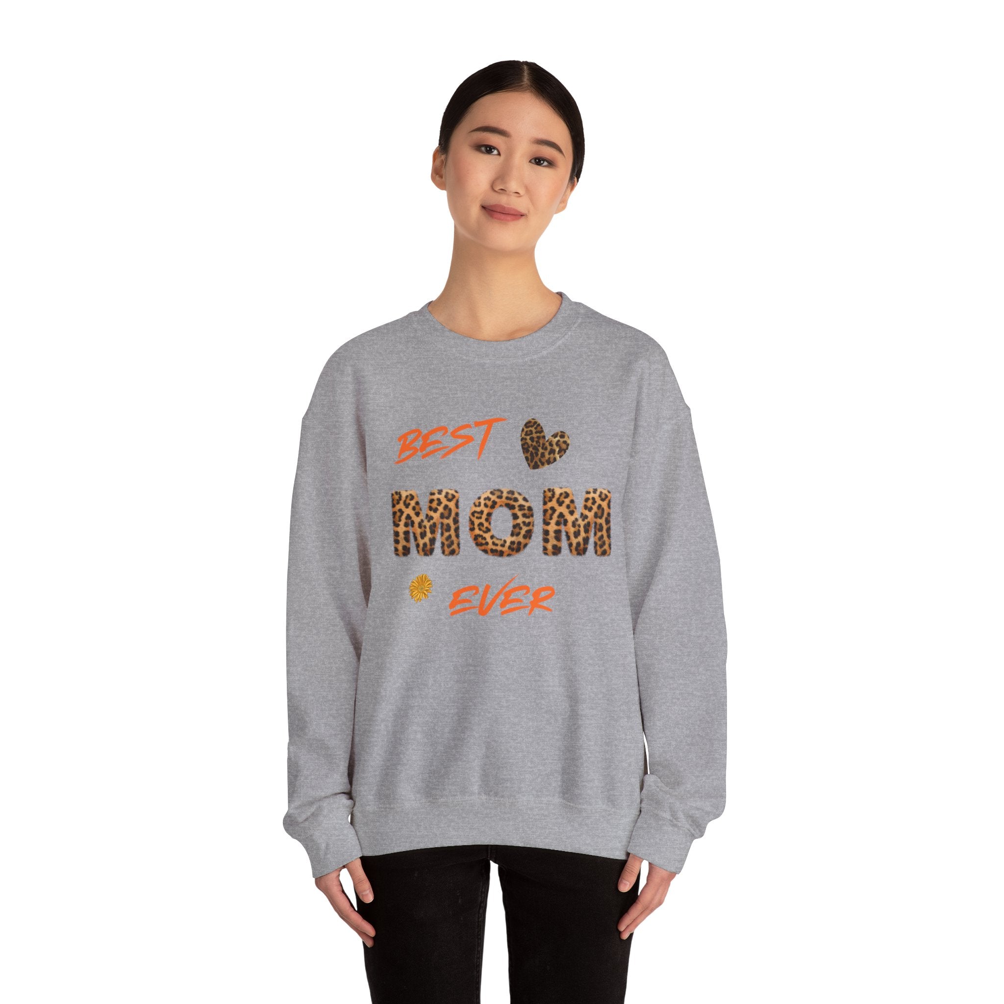 Leopard Print "Best Mom Ever" Sweatshirt | Mom Design Crewneck