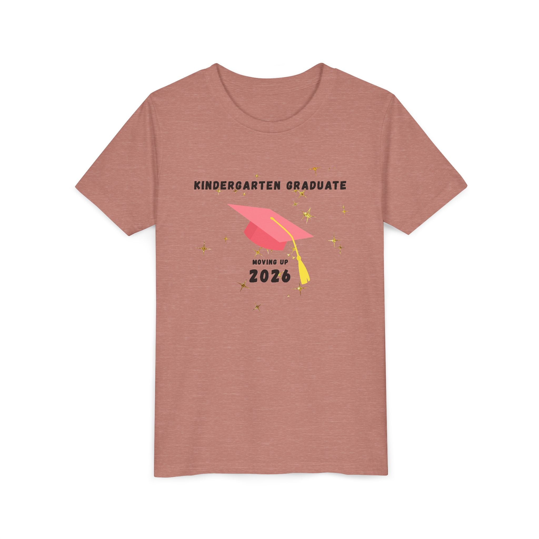 Kindergarten Graduate 2026 Youth Tee — Moving Up Graduation Cap Shirt