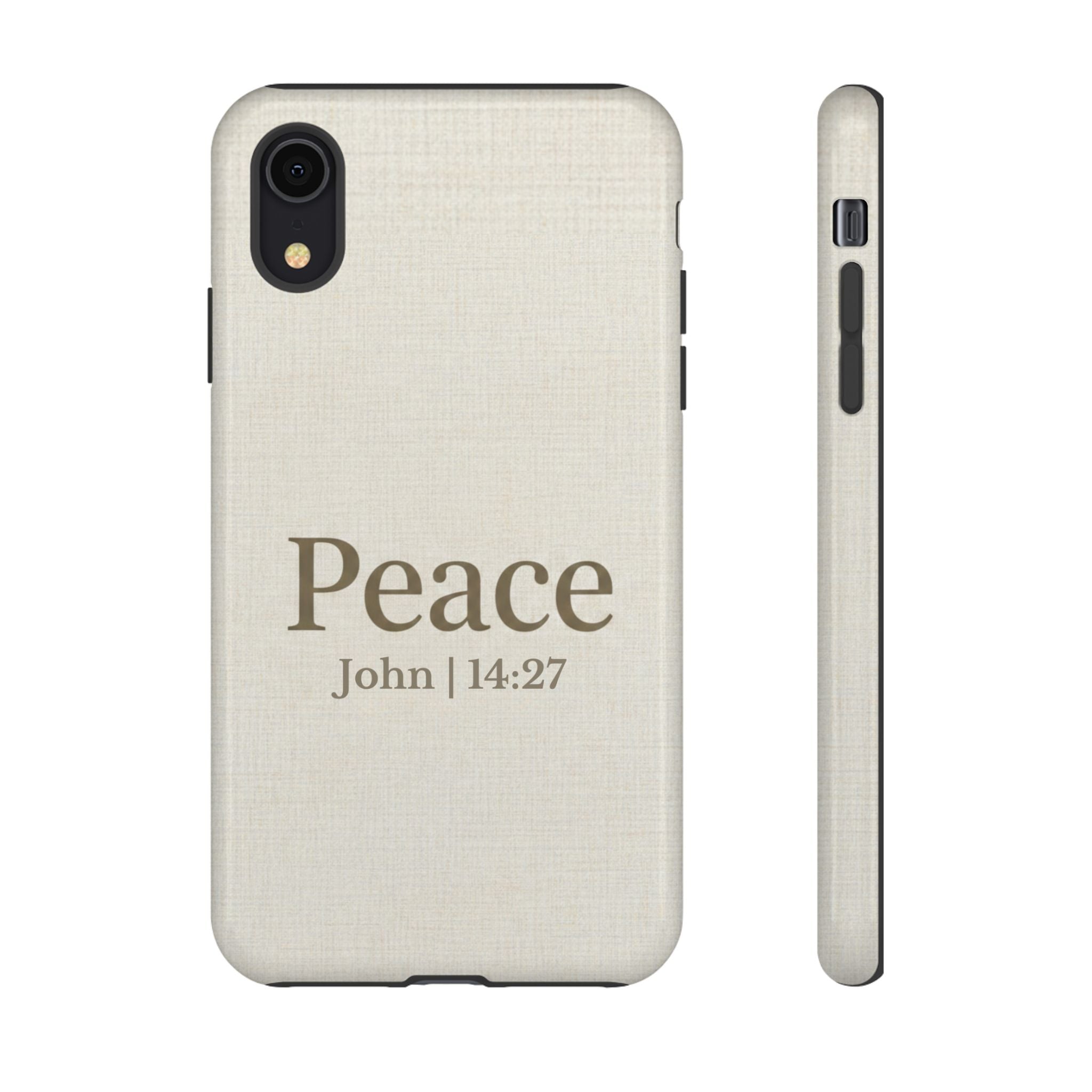 Peace (John 14:27) Phone Case — Minimalist Christian Scripture iPhone & Android Cover