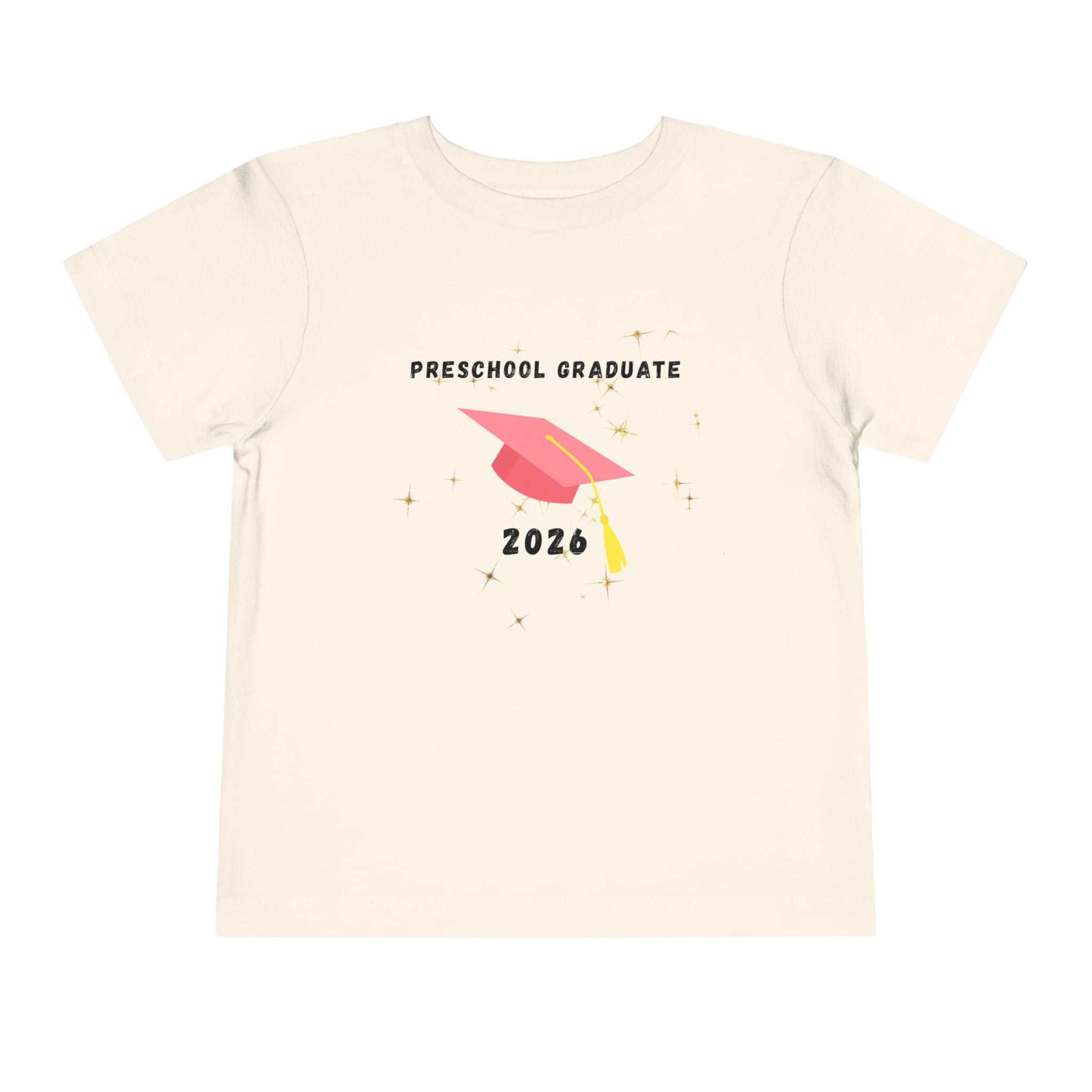 Preschool Graduate 2026 Toddler Tee — Pink Graduation Cap Shirt