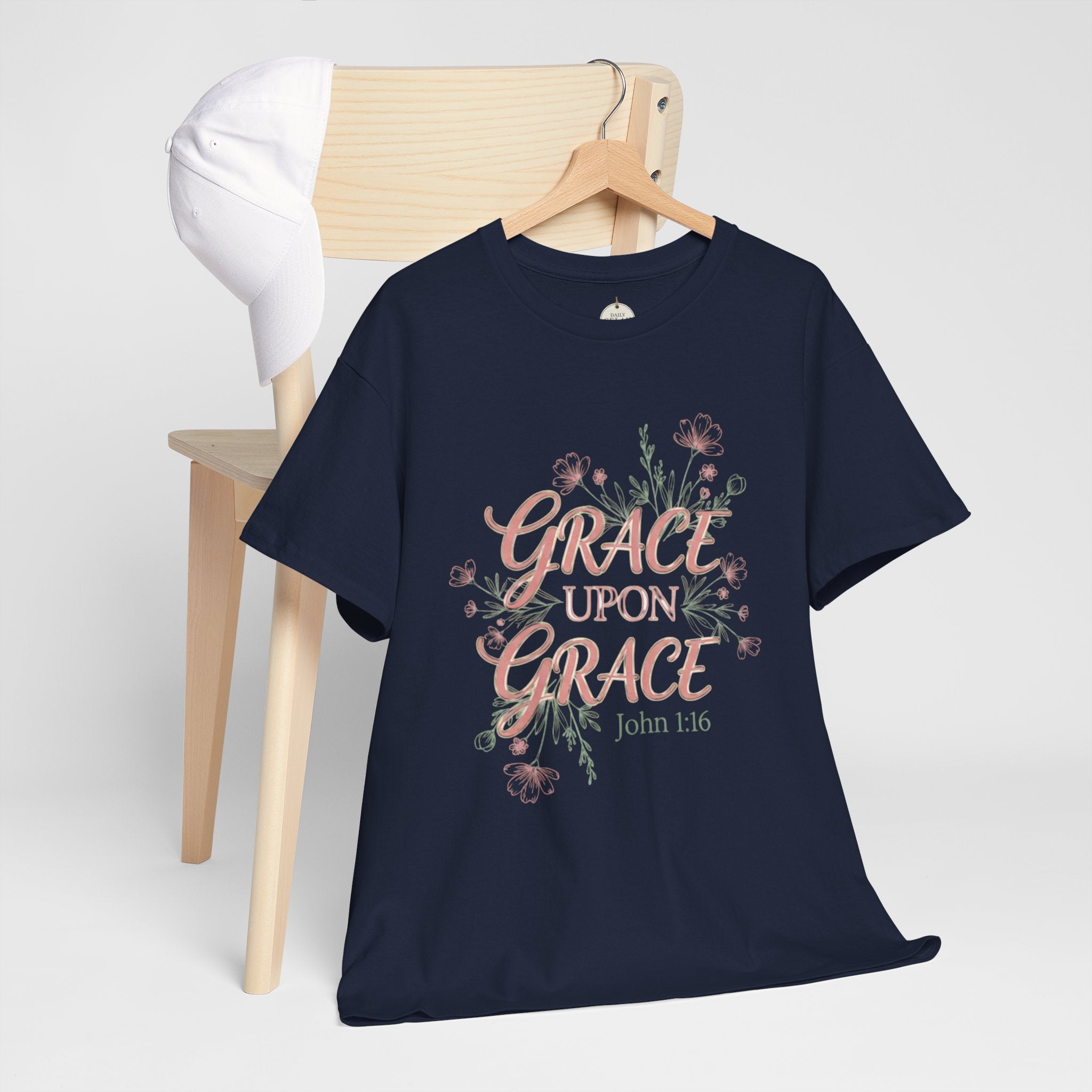 Grace Upon Grace Tee — John 1:16 Floral Christian T-Shirt
