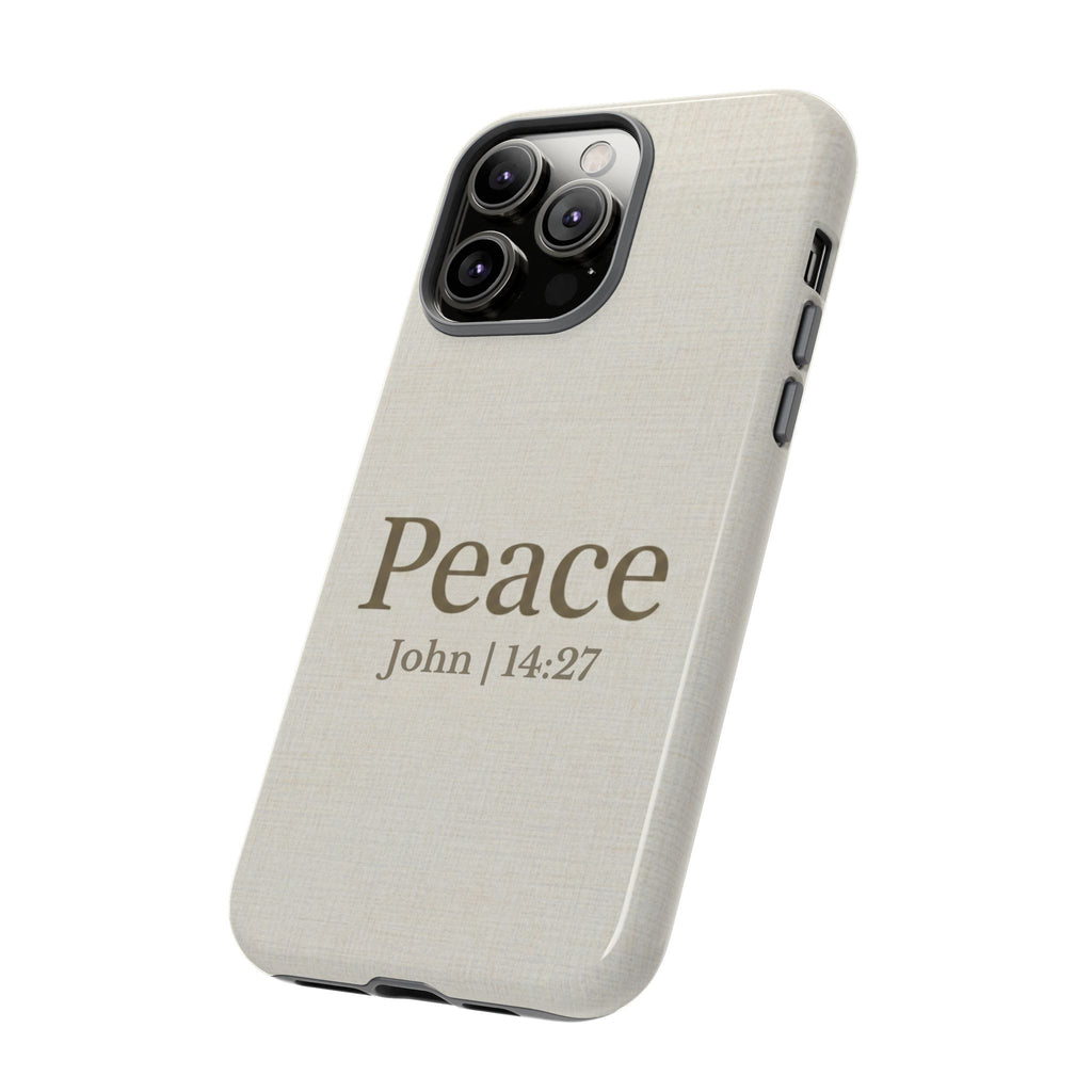 Peace (John 14:27) Phone Case — Minimalist Christian Scripture iPhone & Android Cover