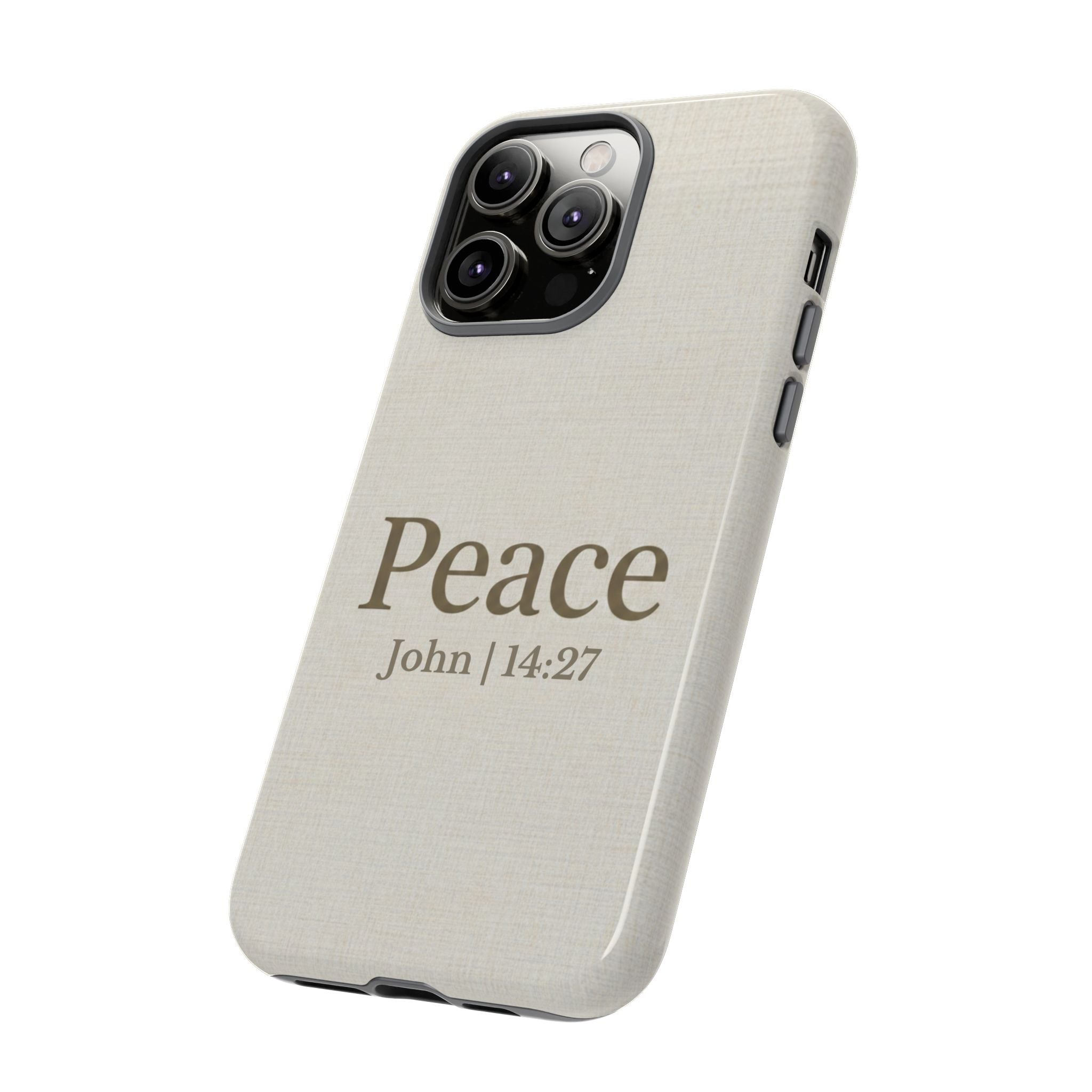 Peace (John 14:27) Phone Case — Minimalist Christian Scripture iPhone & Android Cover