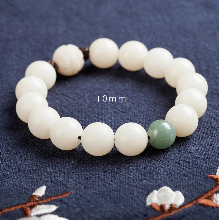 Natural White Jade Bodhi Bead Bracelet for Women