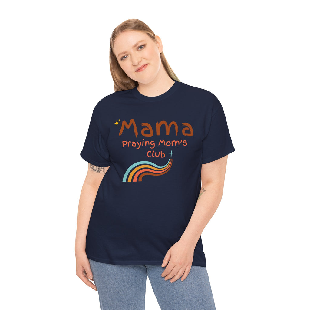 Mama Praying Mom's Club Tee — Inspirational Christian Mama T-Shirt with Rainbow - Mother's Day Gift