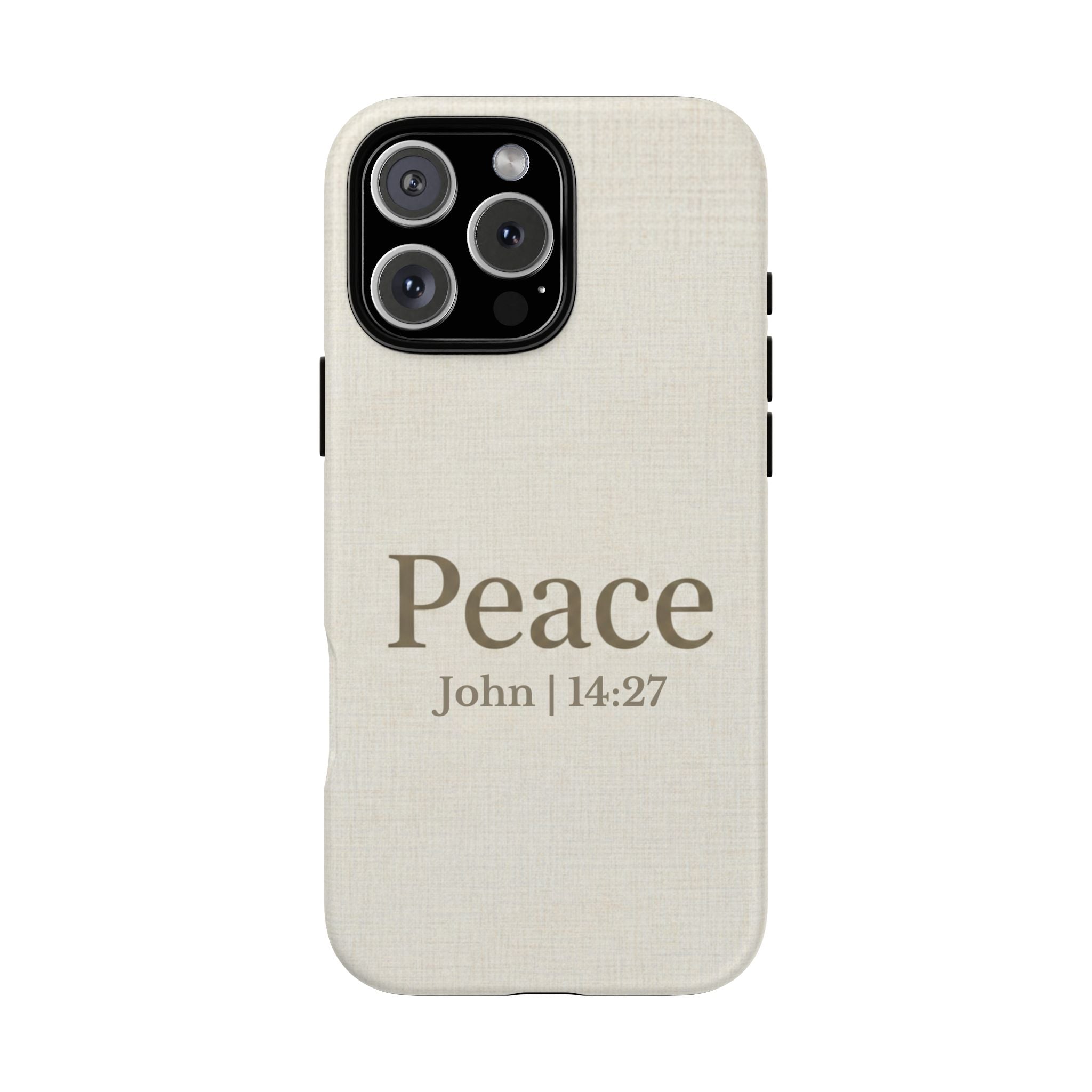 Peace (John 14:27) Phone Case — Minimalist Christian Scripture iPhone & Android Cover