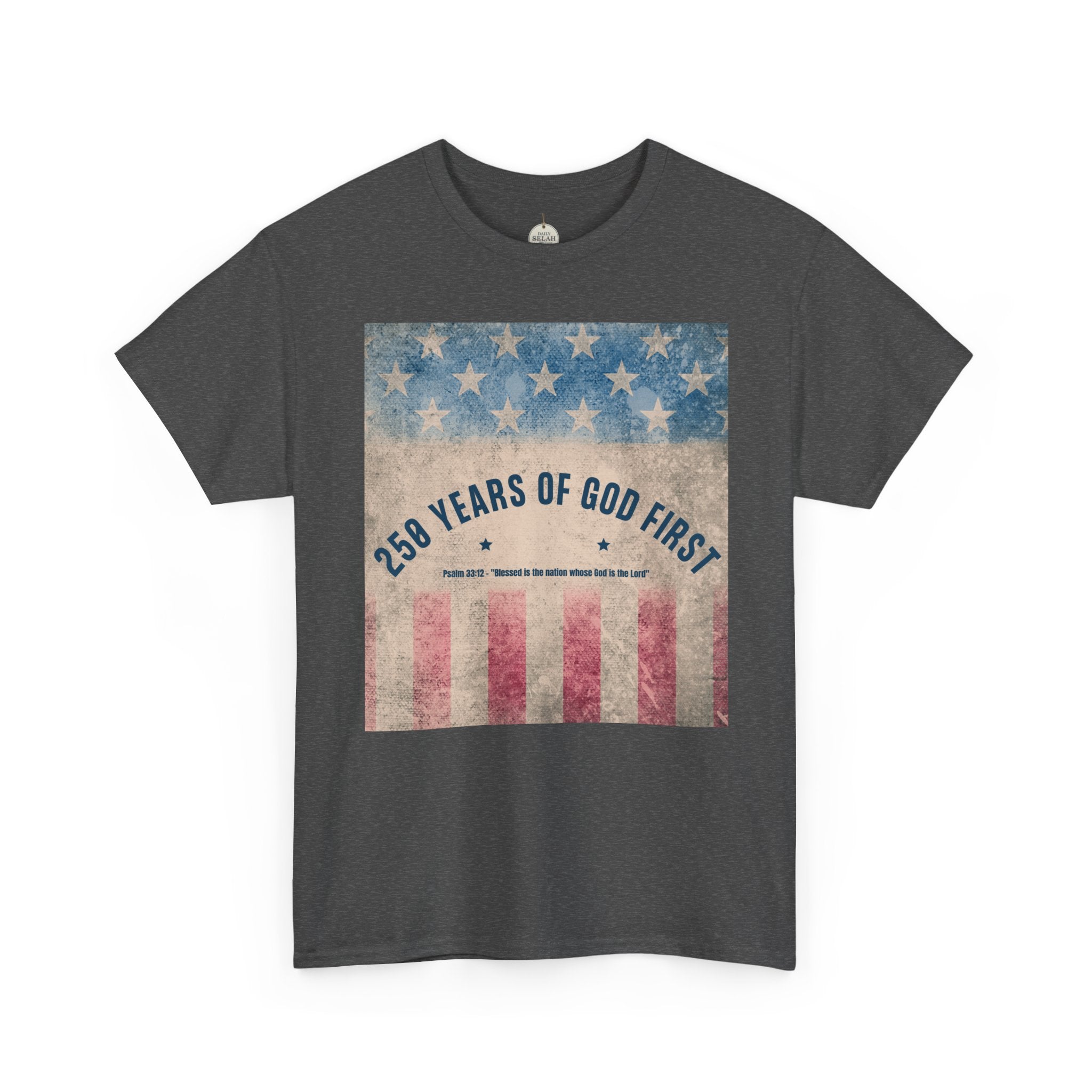 God First 250 Years Vintage American Flag  and Patriotic T-Shirt