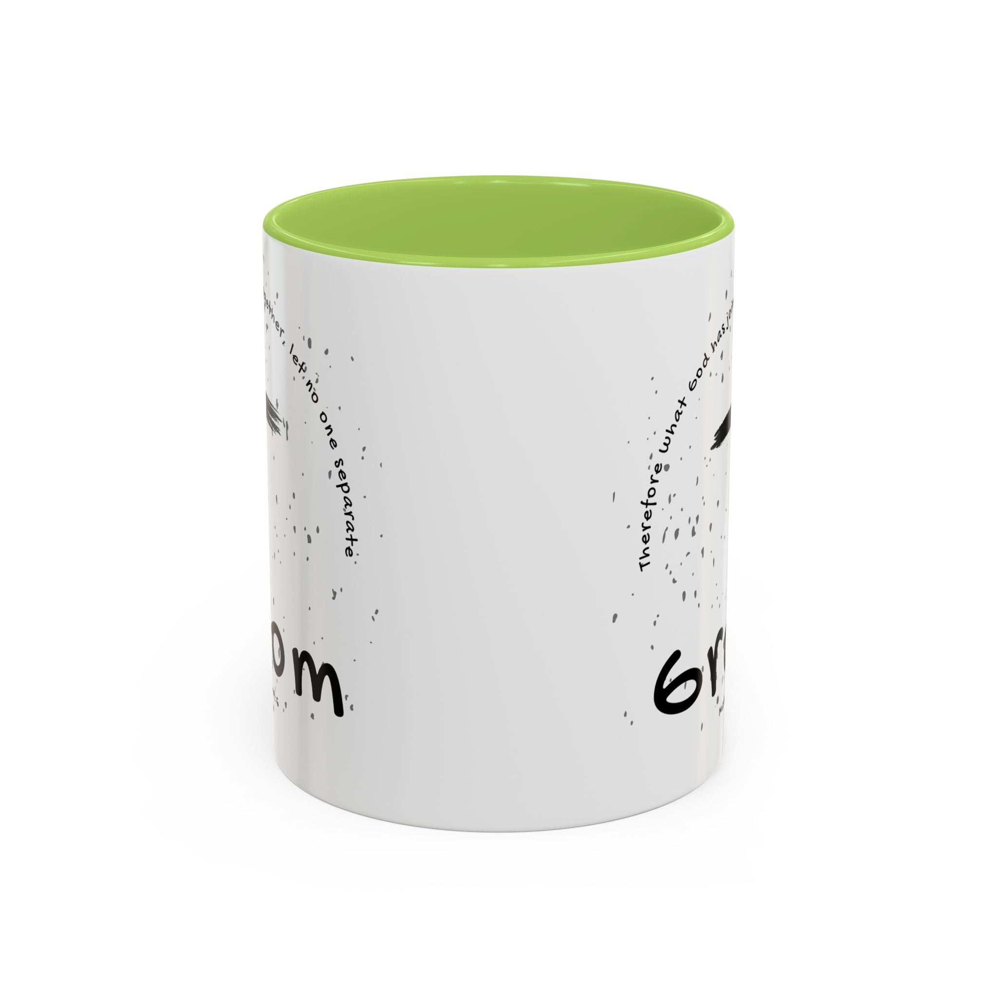 Groom Faith Coffee Mug – Cross & Matthew 19:6 Wedding Gift