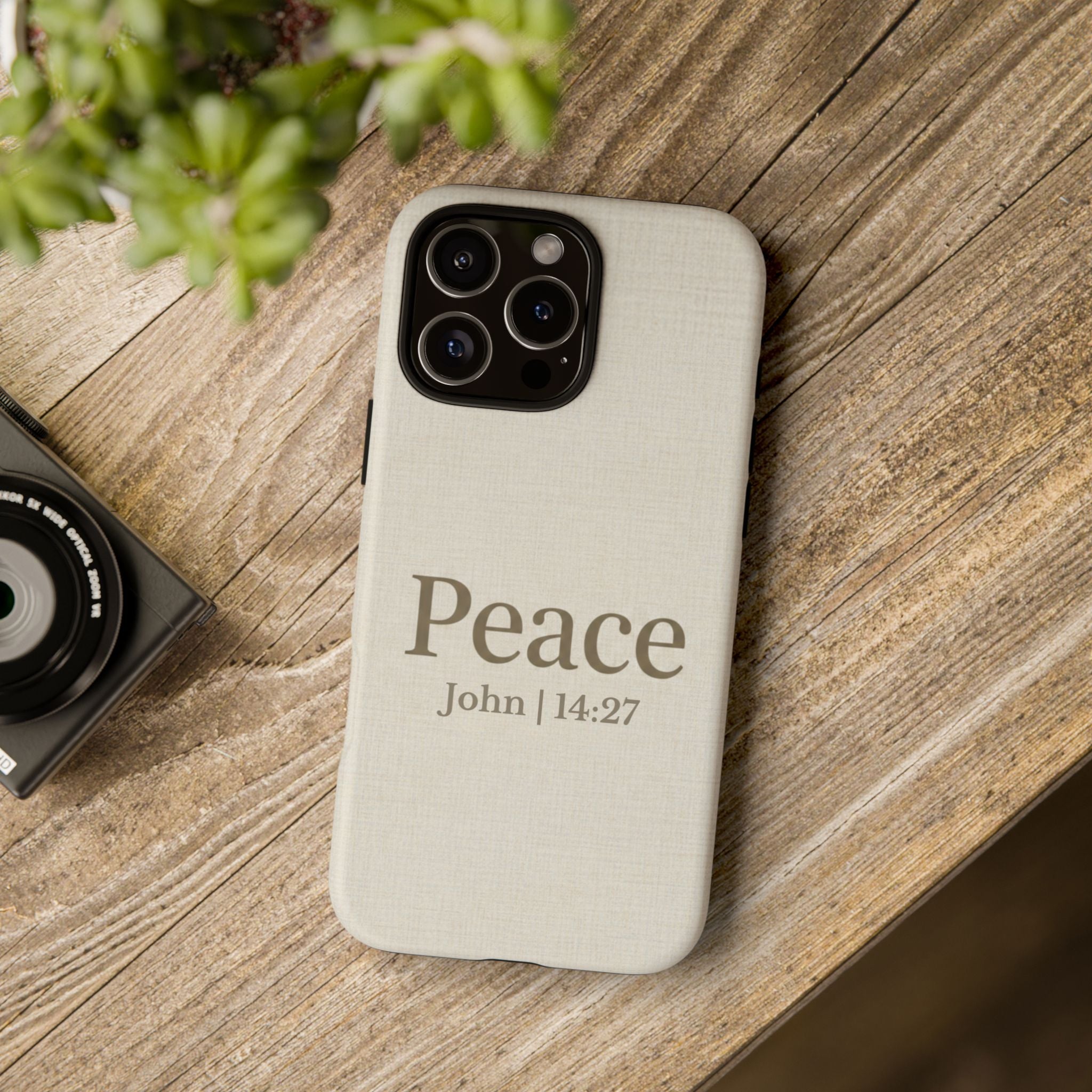 Peace (John 14:27) Phone Case — Minimalist Christian Scripture iPhone & Android Cover