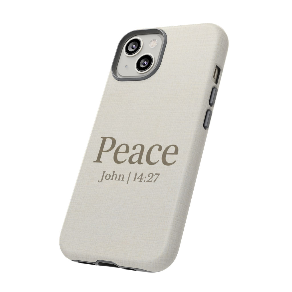 Peace (John 14:27) Phone Case — Minimalist Christian Scripture iPhone & Android Cover