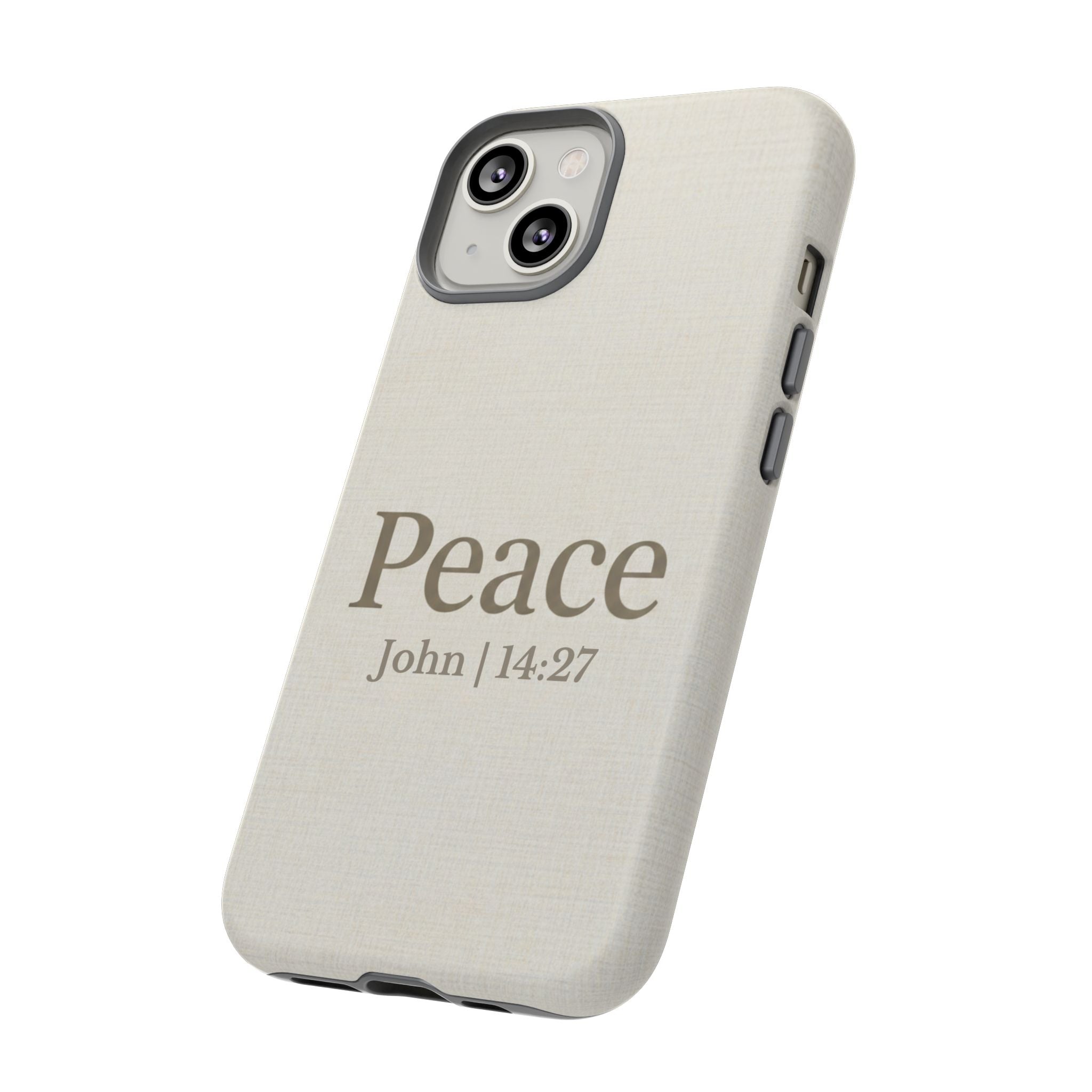 Peace (John 14:27) Phone Case — Minimalist Christian Scripture iPhone & Android Cover
