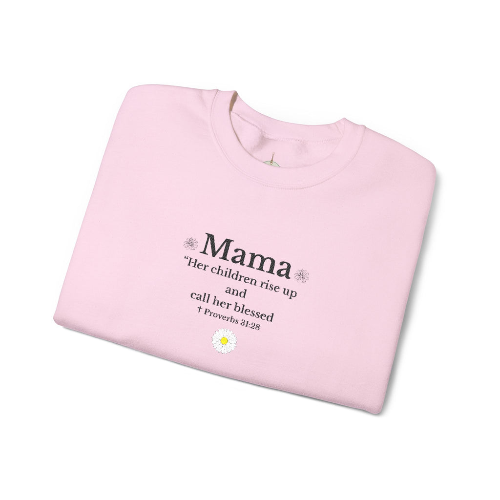 Mama Sunshine Crewneck Sweatshirt — "Mama the sunshine in my soul" Cozy Mom Gift - Embroidered