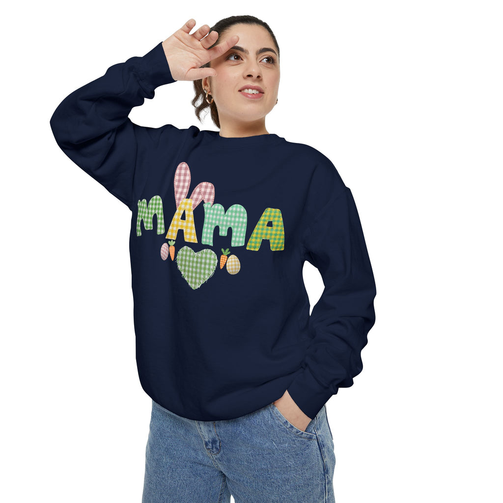 Comfort Colors - Mama Bunny Sweatshirt — Easter Plaid Mom Pullover