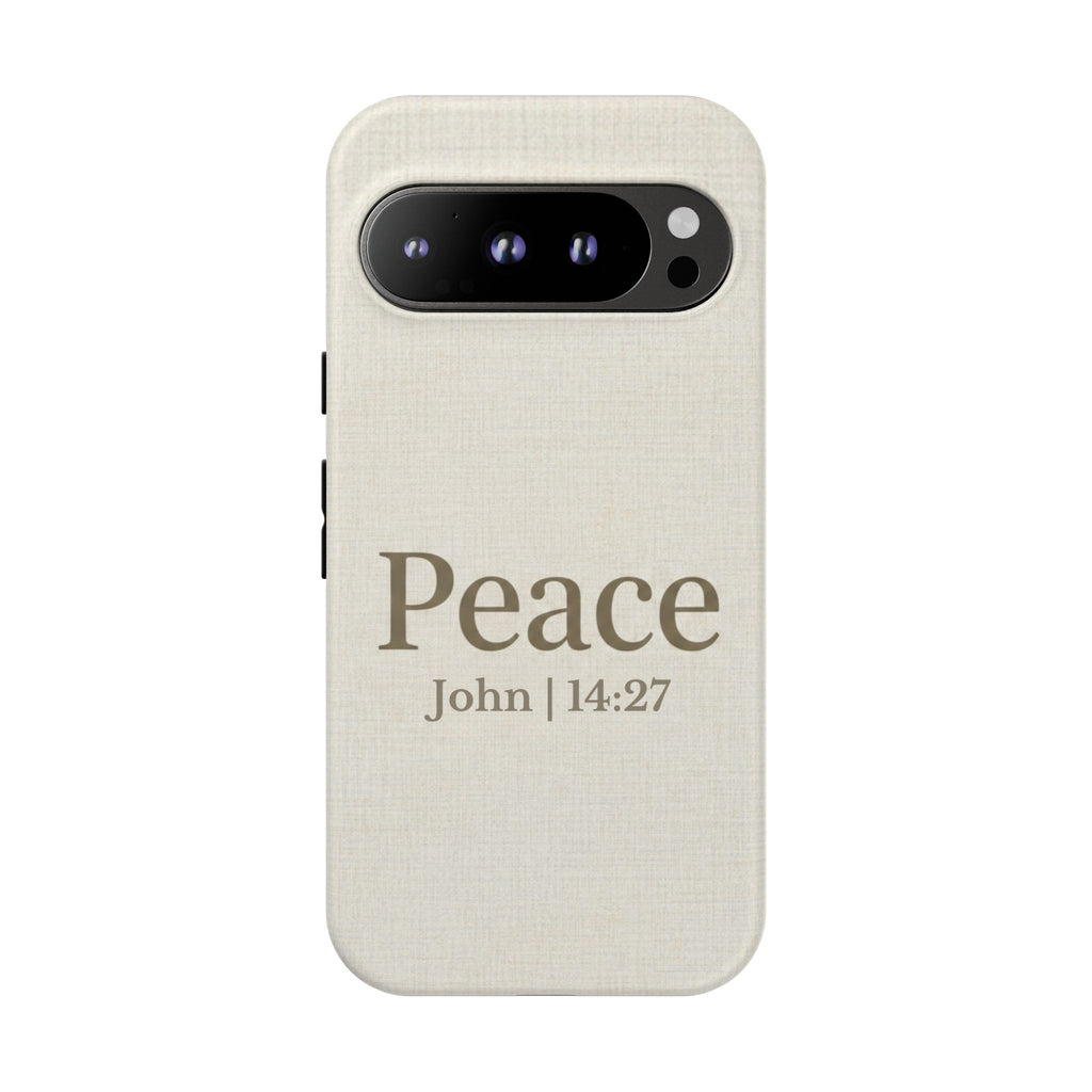Peace (John 14:27) Phone Case — Minimalist Christian Scripture iPhone & Android Cover