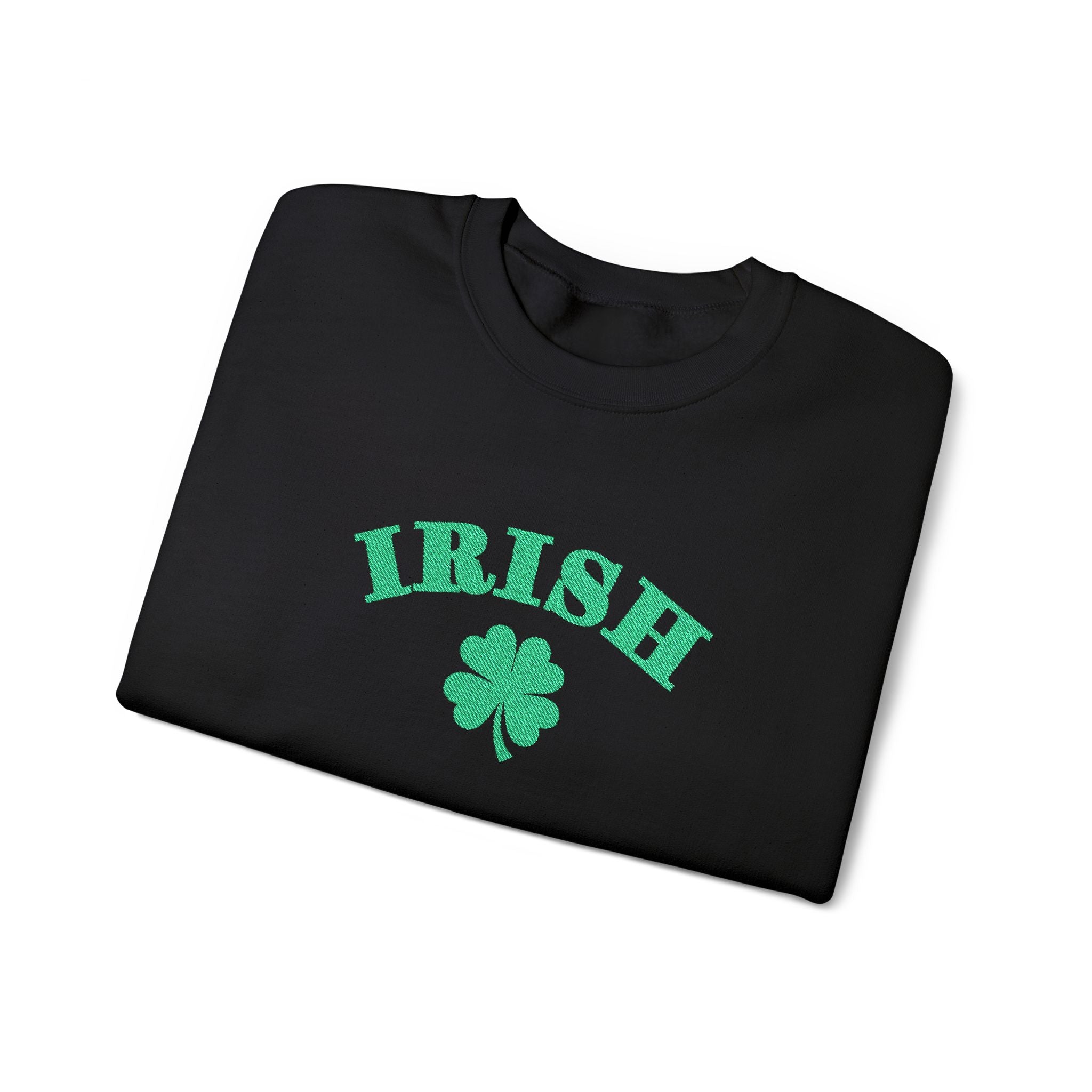 Embroidered Irish with Shamrock Crewneck Sweatshirt - Wrist Shamrock