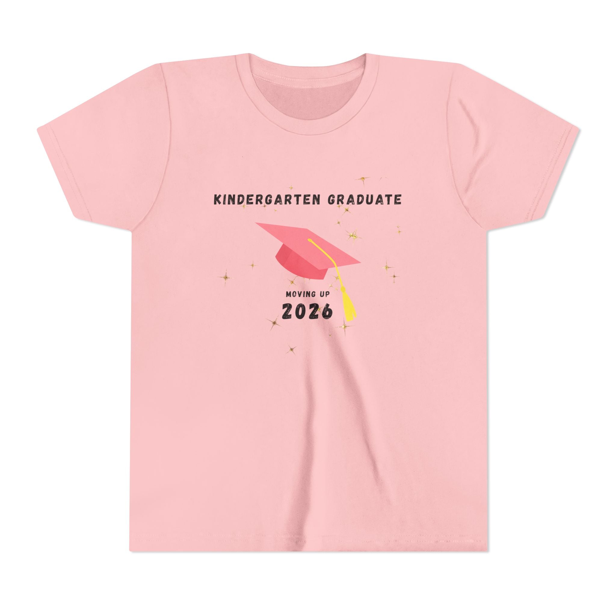 Kindergarten Graduate 2026 Youth Tee — Moving Up Graduation Cap Shirt