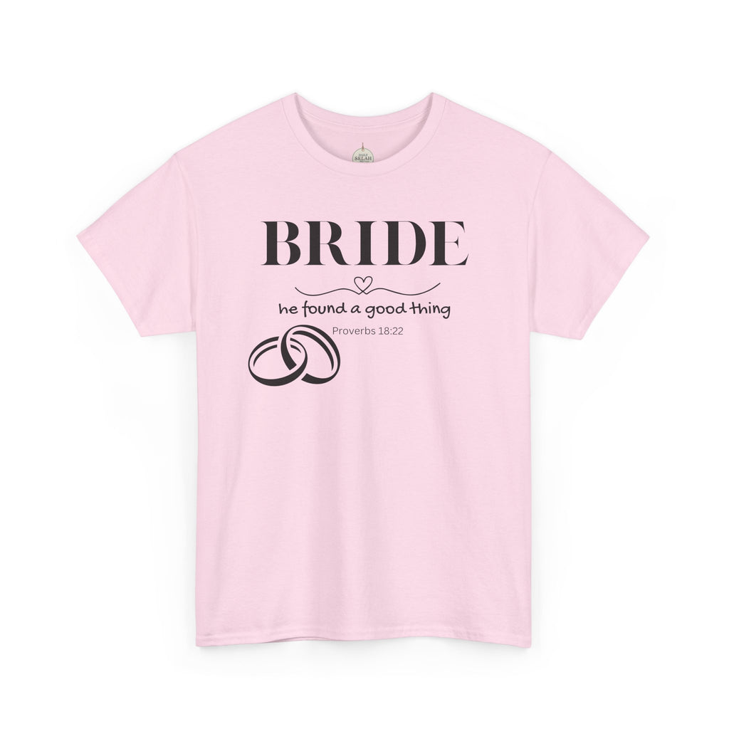 Bride T-Shirt — "We Found a Good Thing" Wedding Rings Tee - Christian - Personalized