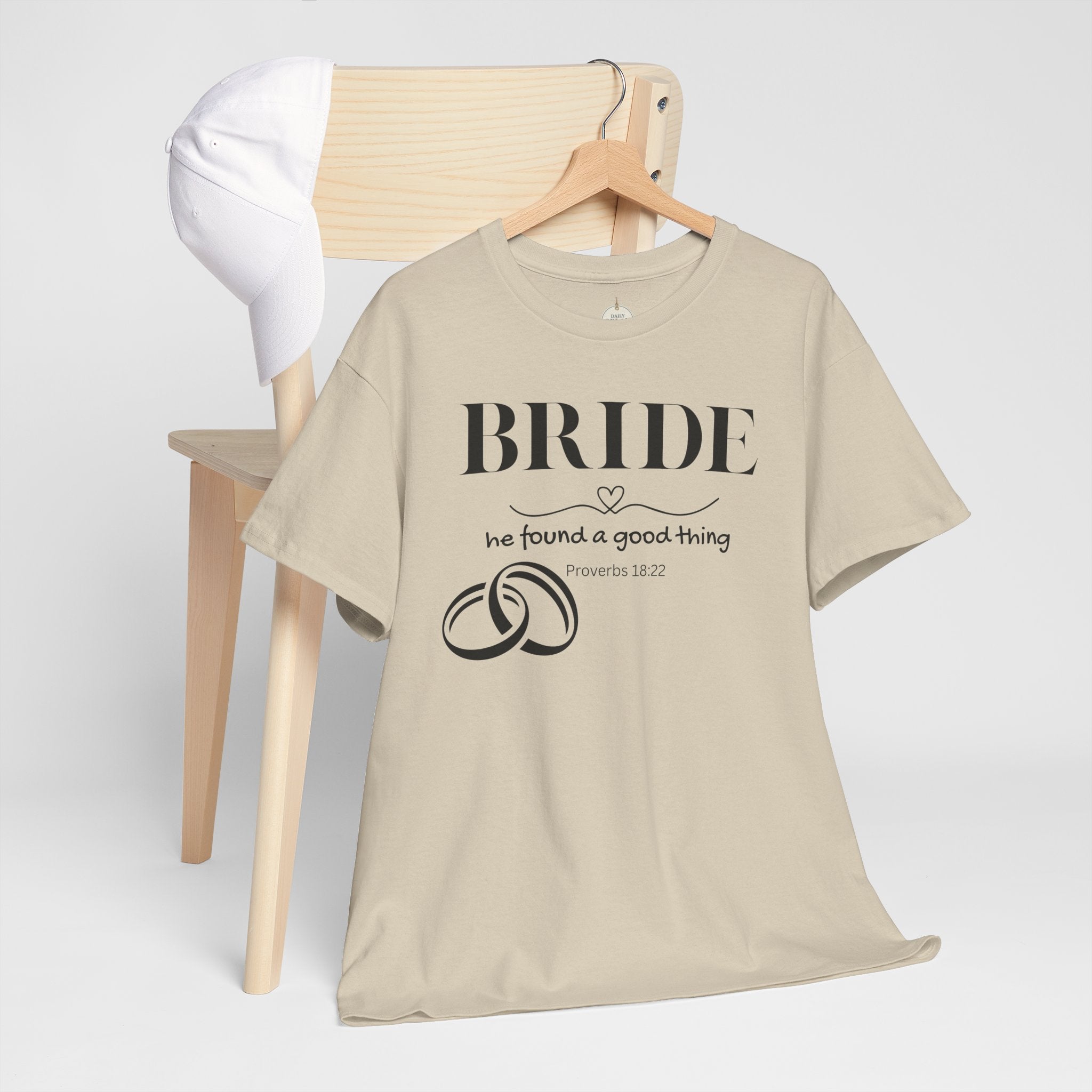 Bride T-Shirt — "We Found a Good Thing" Wedding Rings Tee - Christian - Personalized